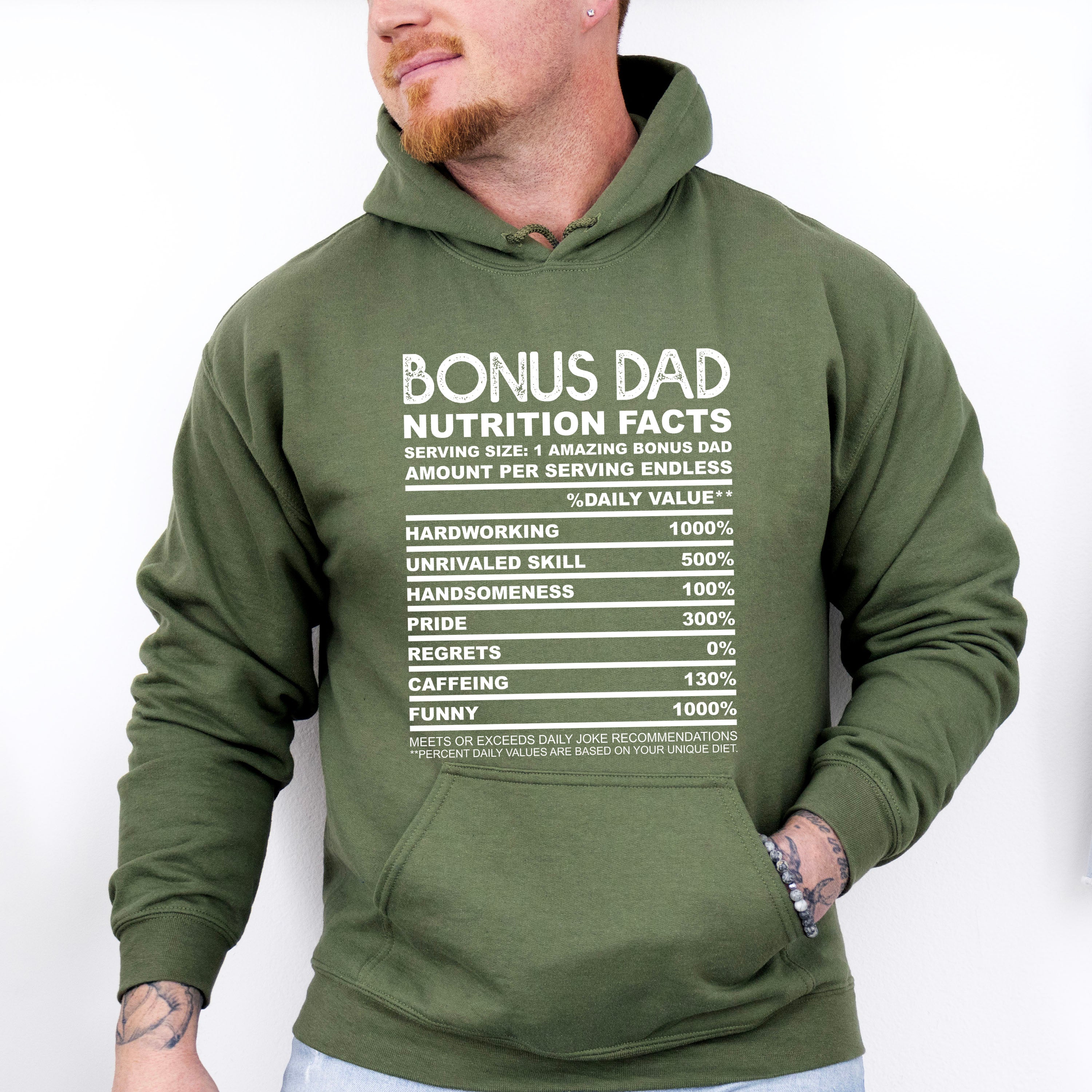 Bonus Dad Nutrition Facts - Father's Day Unisex Crewneck T-Shirt Sweatshirt Hoodie