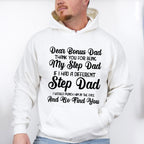 Dear Bonus Dad - Father's Day Unisex Crewneck T-Shirt Sweatshirt Hoodie