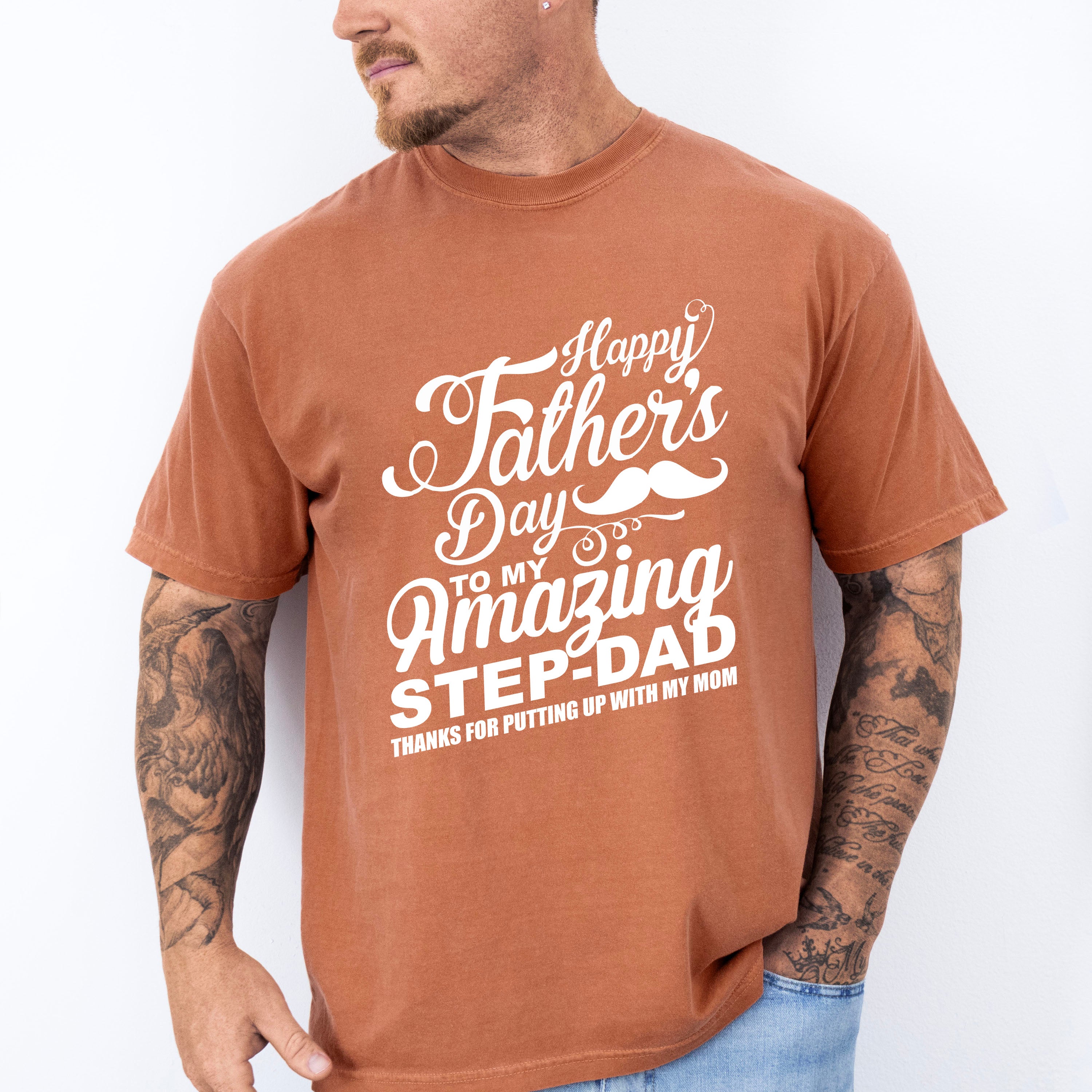 Happy Father's Day To My Amazing Step-dad - Father's Day Unisex Crewneck T-Shirt Sweatshirt Hoodie