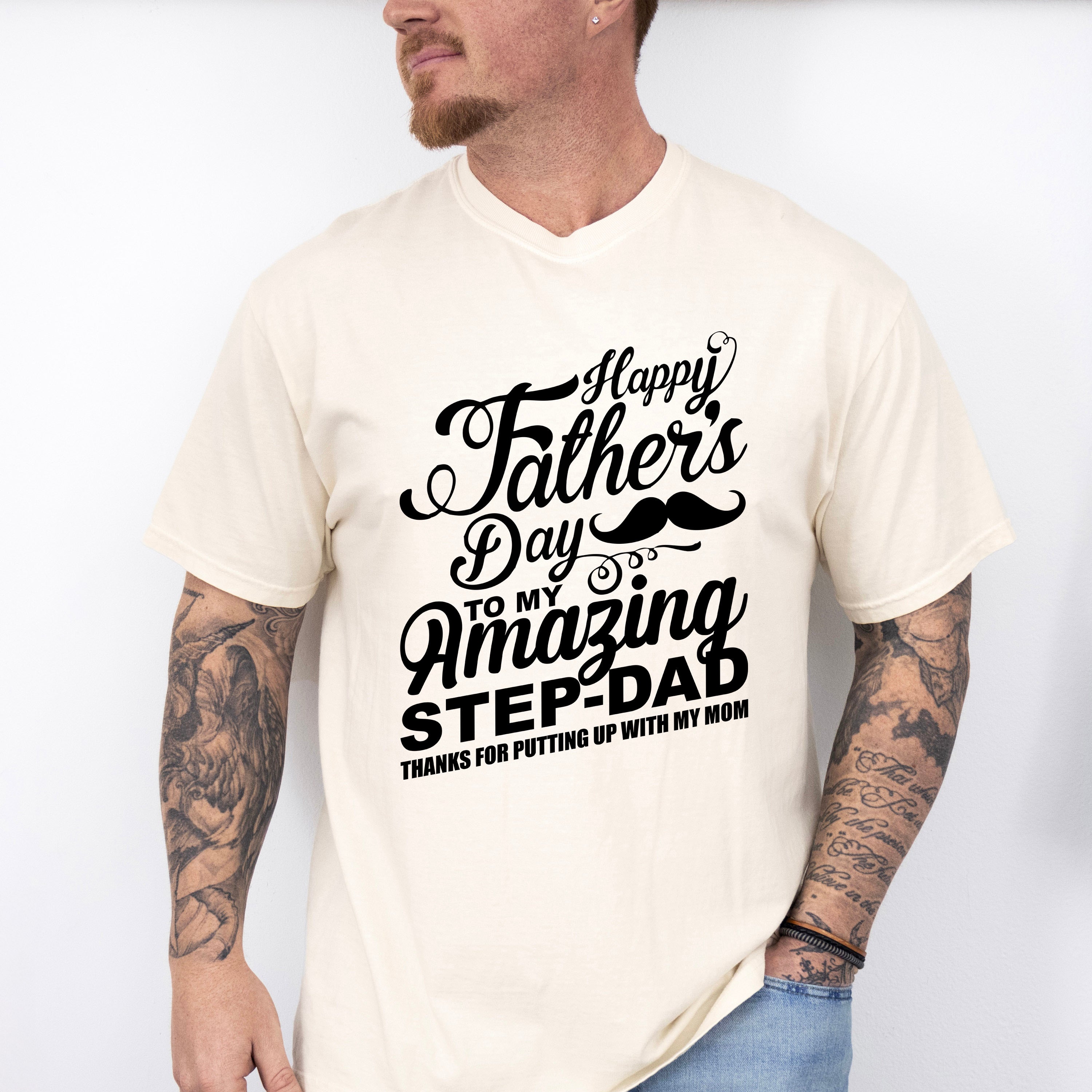 Happy Father's Day To My Amazing Step-dad - Father's Day Unisex Crewneck T-Shirt Sweatshirt Hoodie
