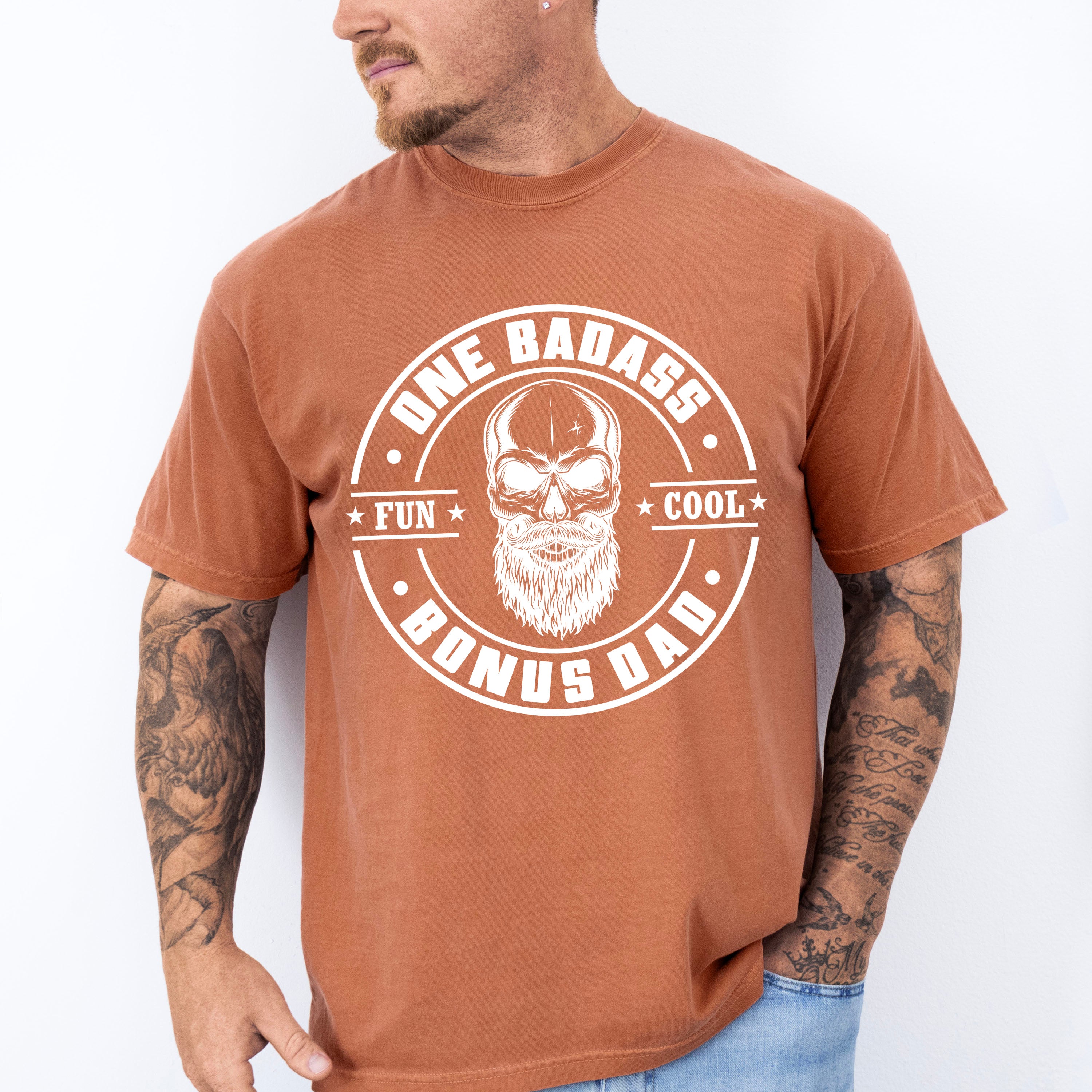 One Badass Bonus Dad - Father's Day Unisex Crewneck T-Shirt Sweatshirt Hoodie