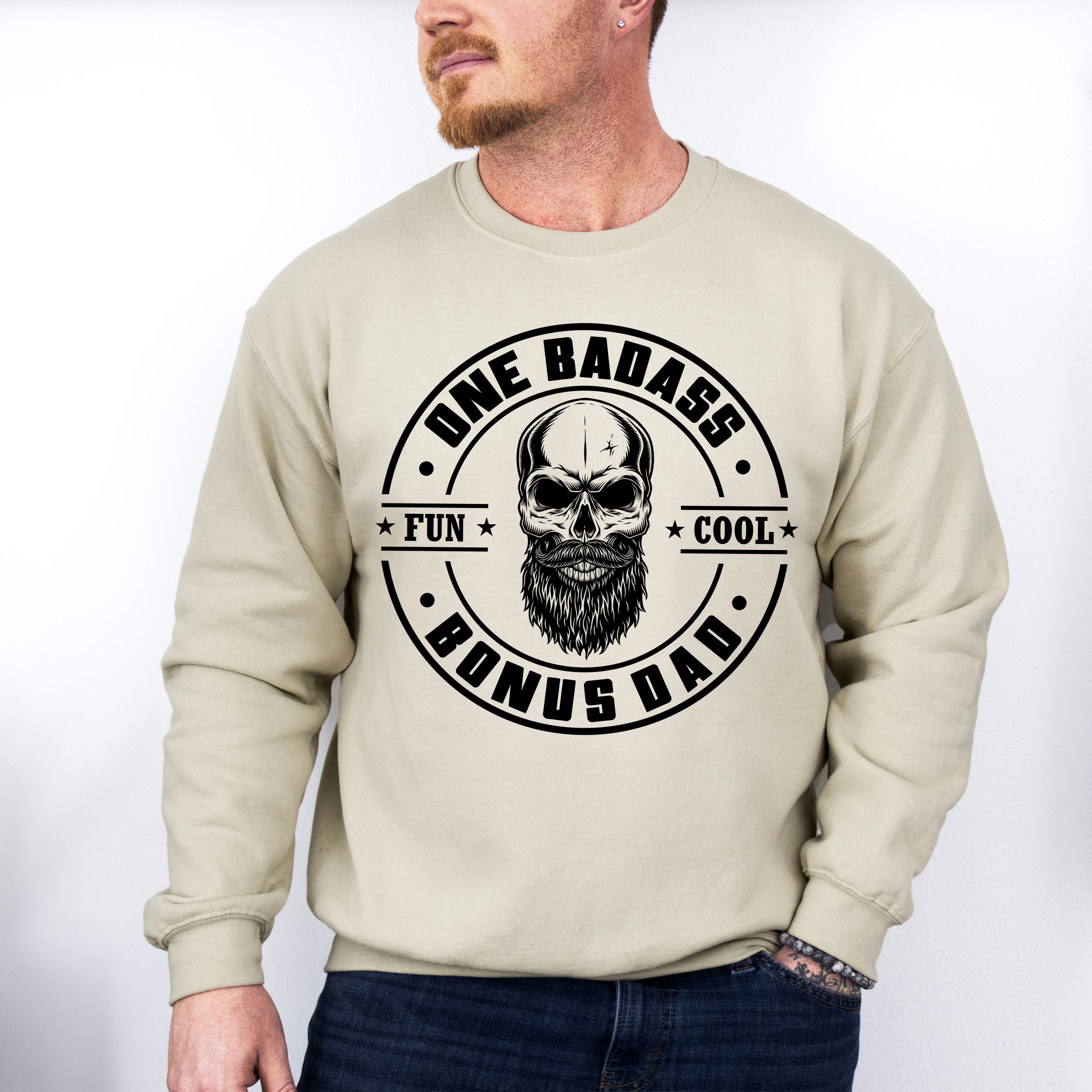 One Badass Bonus Dad - Father's Day Unisex Crewneck T-Shirt Sweatshirt Hoodie