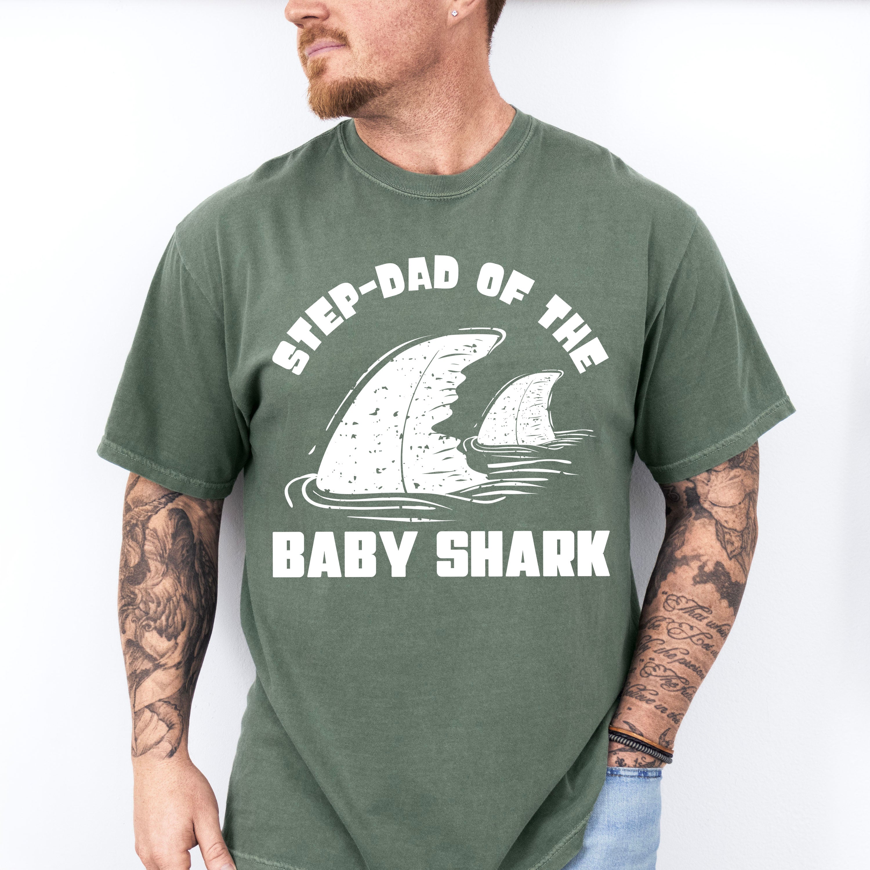 Step-dad Of The Baby Shark - Father's Day Unisex Crewneck T-Shirt Sweatshirt Hoodie