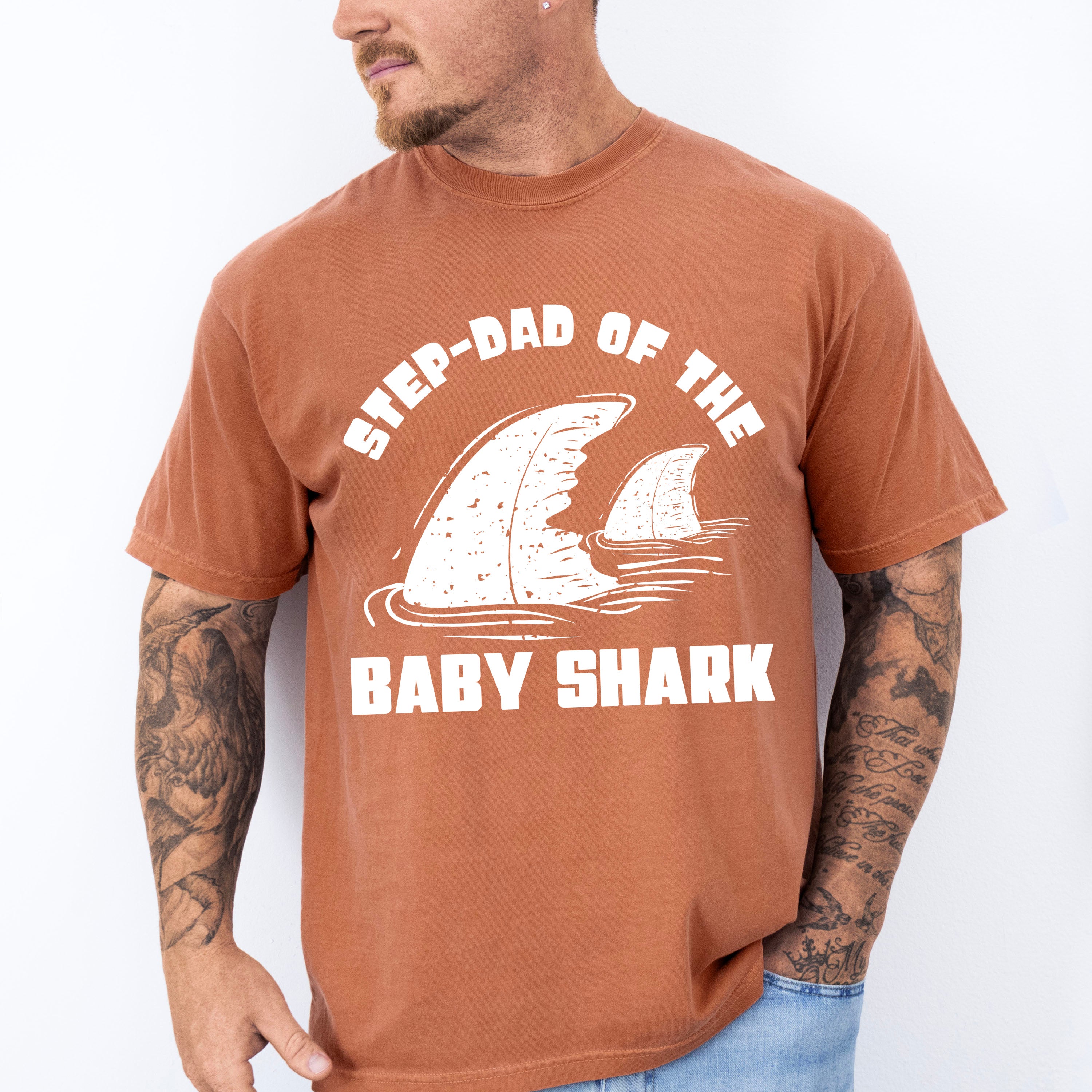 Step-dad Of The Baby Shark - Father's Day Unisex Crewneck T-Shirt Sweatshirt Hoodie