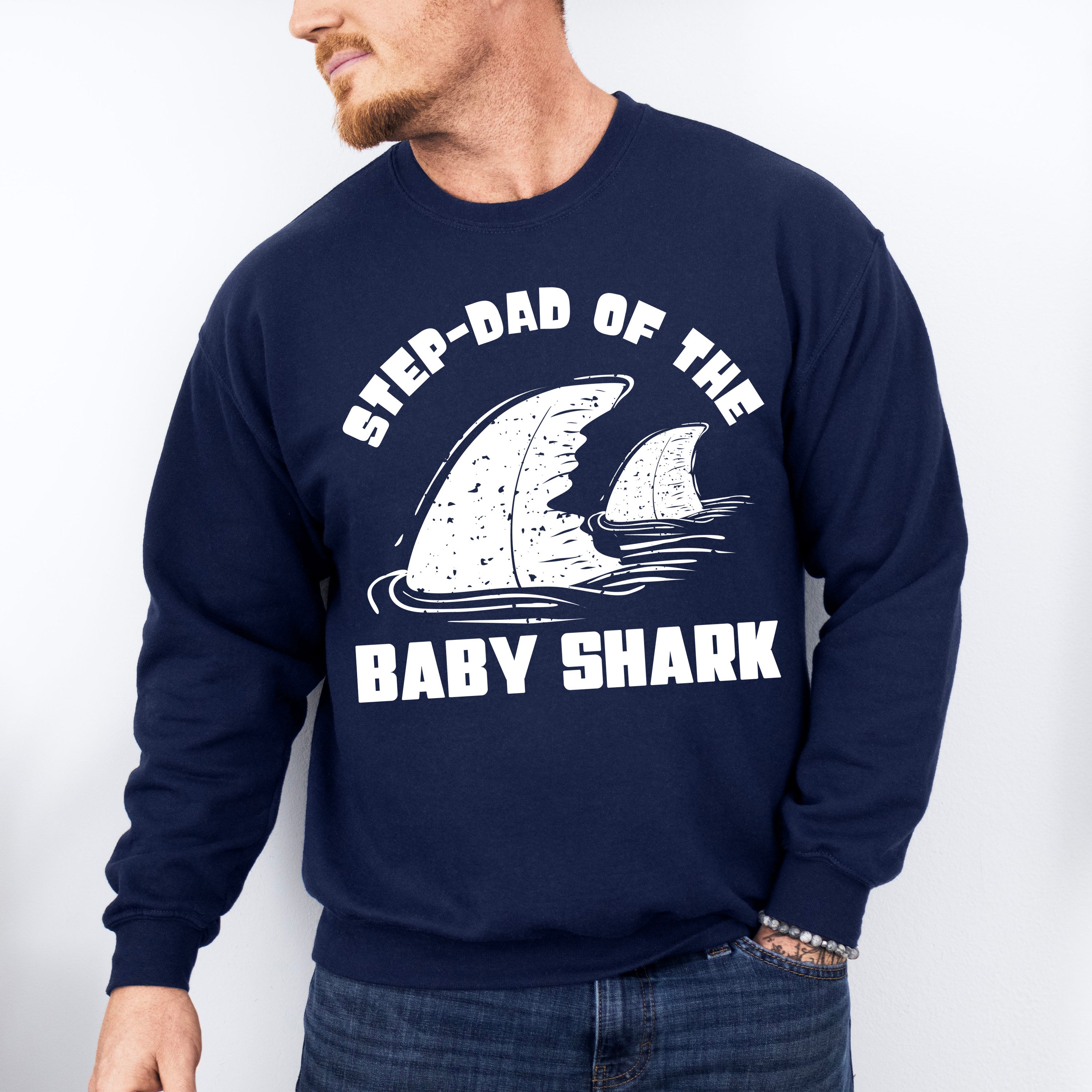Step-dad Of The Baby Shark - Father's Day Unisex Crewneck T-Shirt Sweatshirt Hoodie