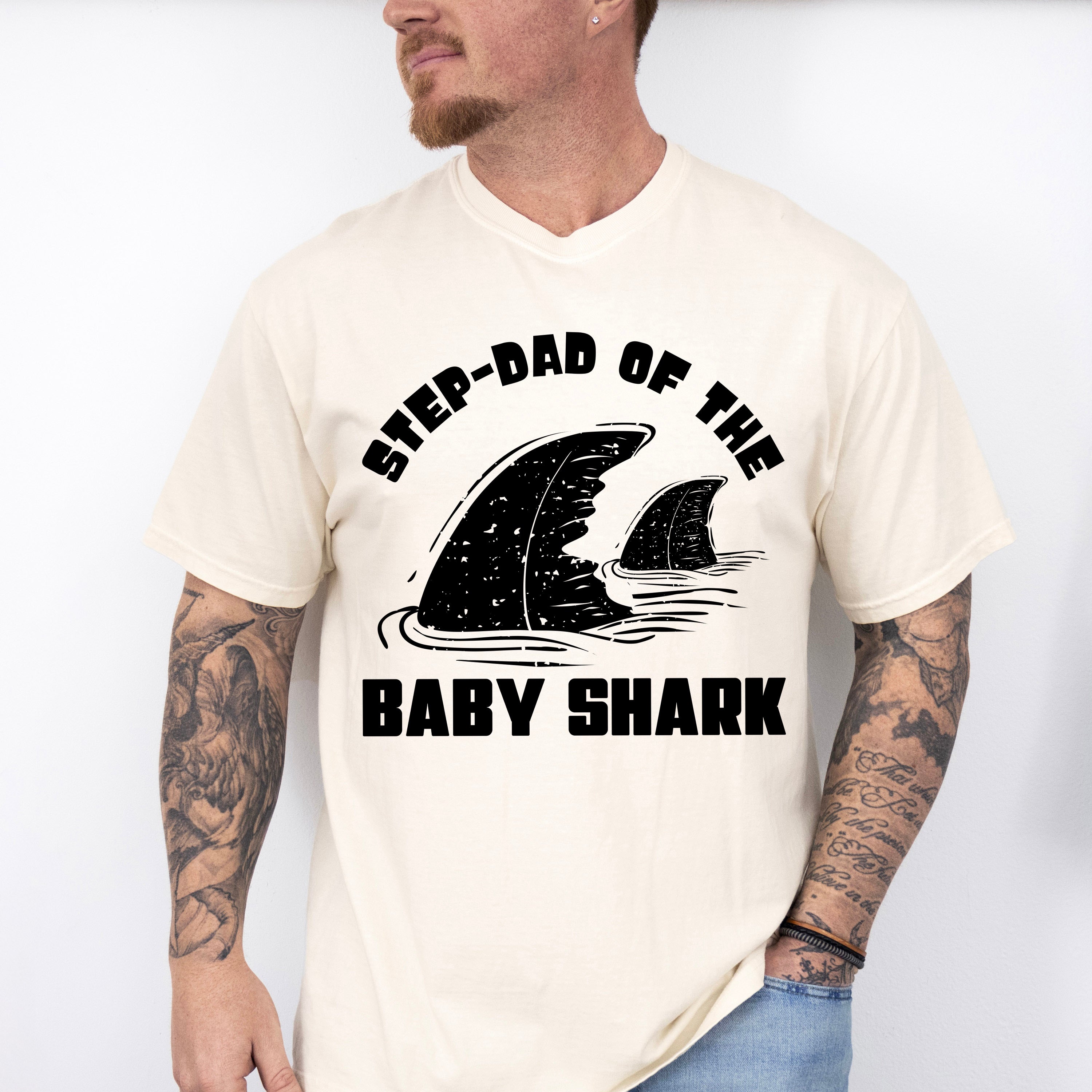 Step-dad Of The Baby Shark - Father's Day Unisex Crewneck T-Shirt Sweatshirt Hoodie