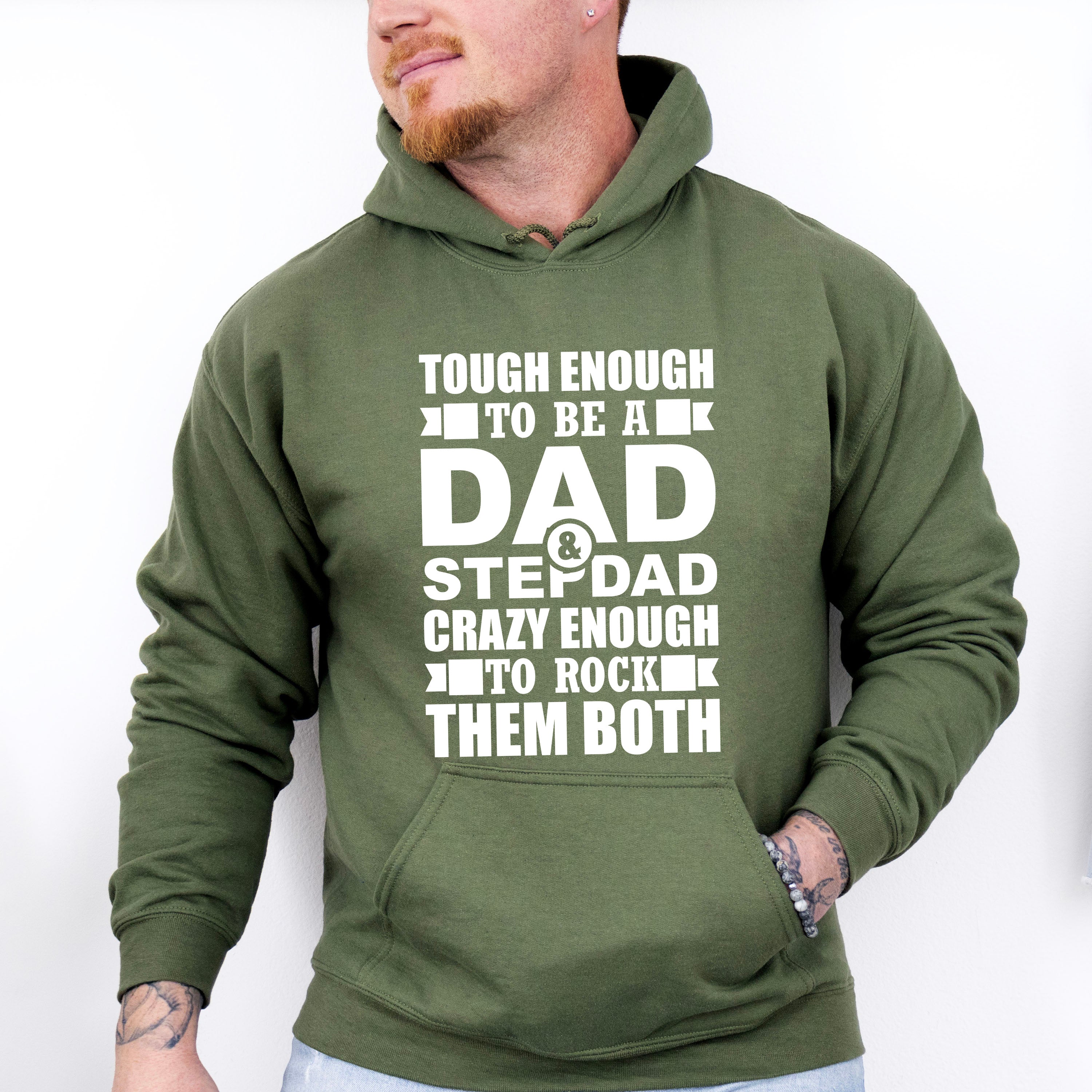 Tough Enough To Be A Dad &amp; Stepdad - Father's Day Unisex Crewneck T-Shirt Sweatshirt Hoodie