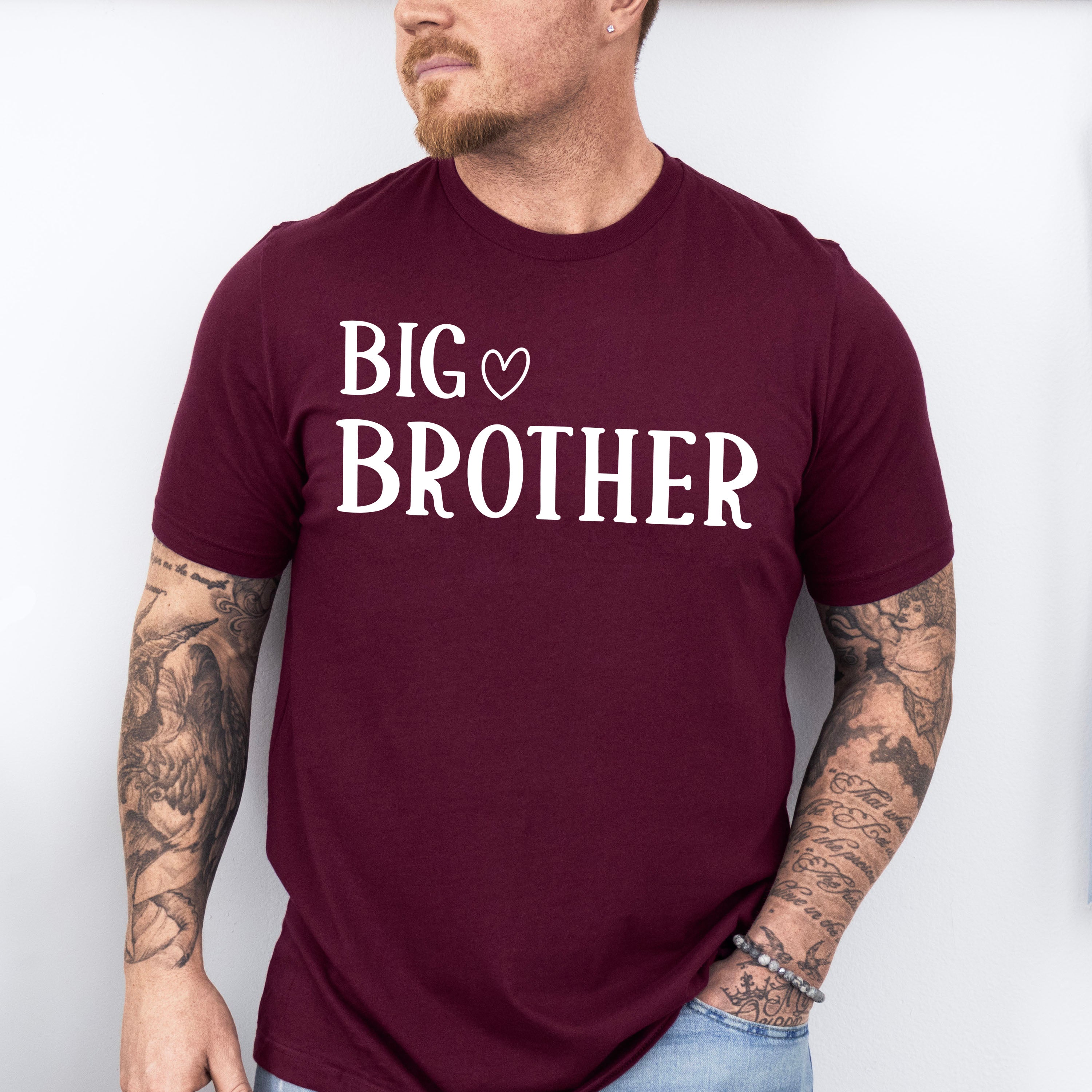 Big Brother Heart Design - Brother Unisex Crewneck T-Shirt Sweatshirt Hoodie