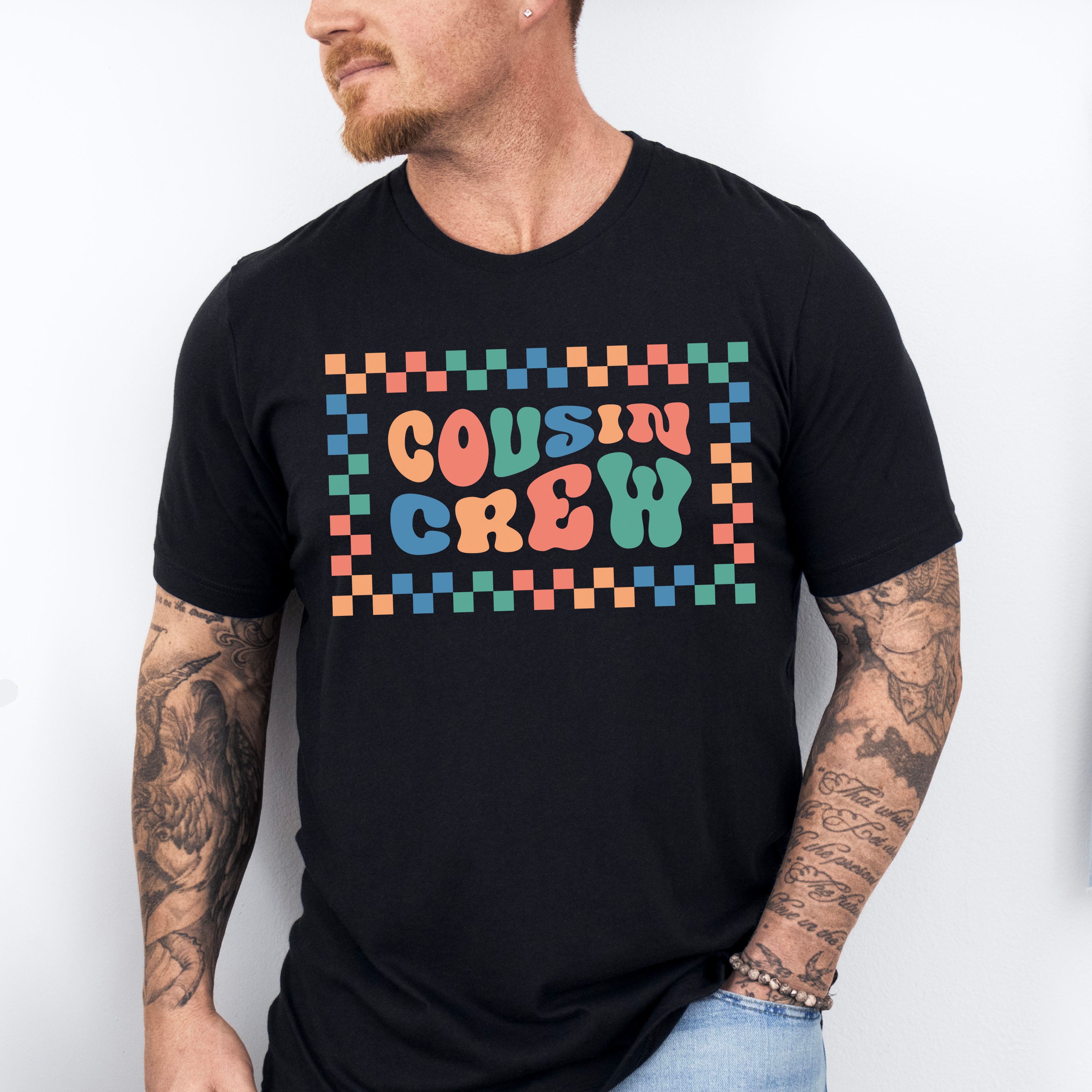 Cousin Crew Checkered Design - Cousins Unisex Crewneck T-Shirt Sweatshirt Hoodie