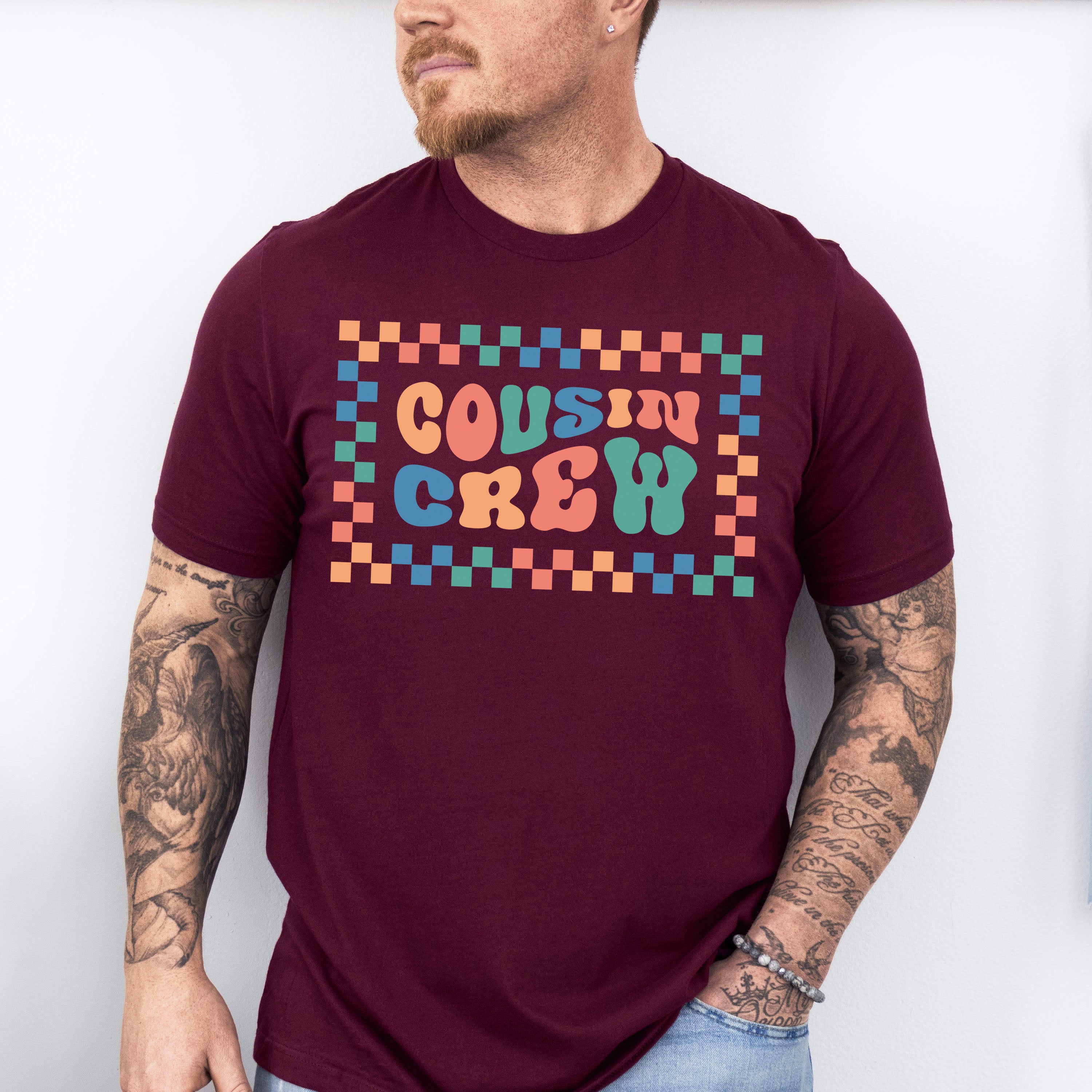 Cousin Crew Checkered Design - Cousins Unisex Crewneck T-Shirt Sweatshirt Hoodie