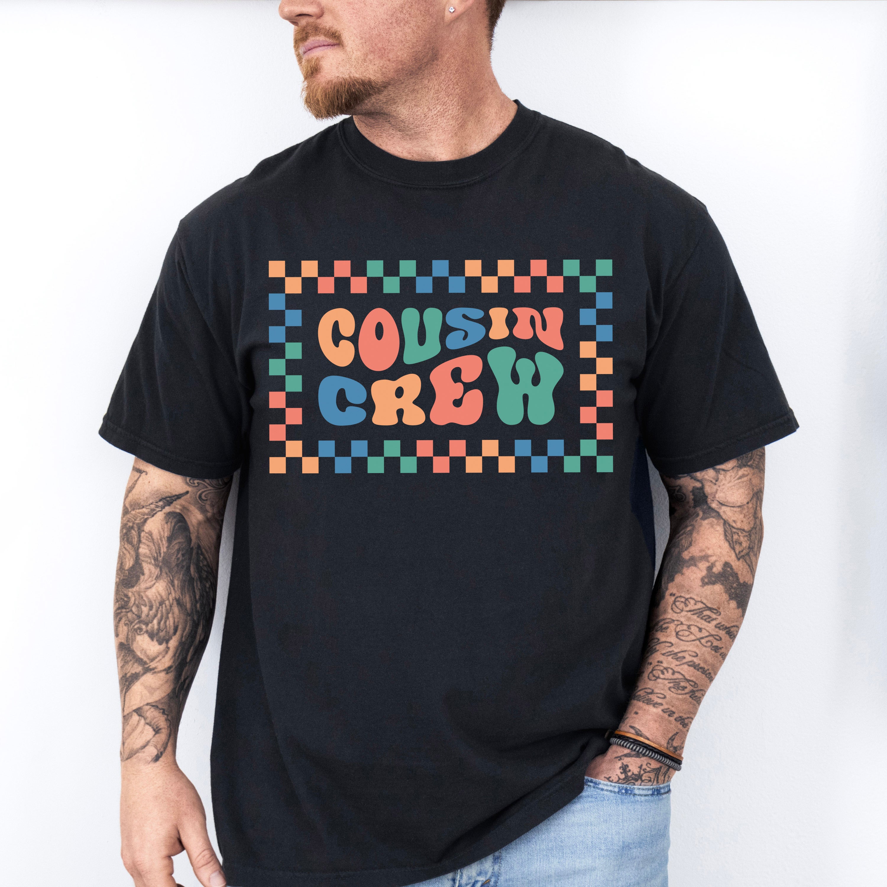 Cousin Crew Checkered Design - Cousins Unisex Crewneck T-Shirt Sweatshirt Hoodie