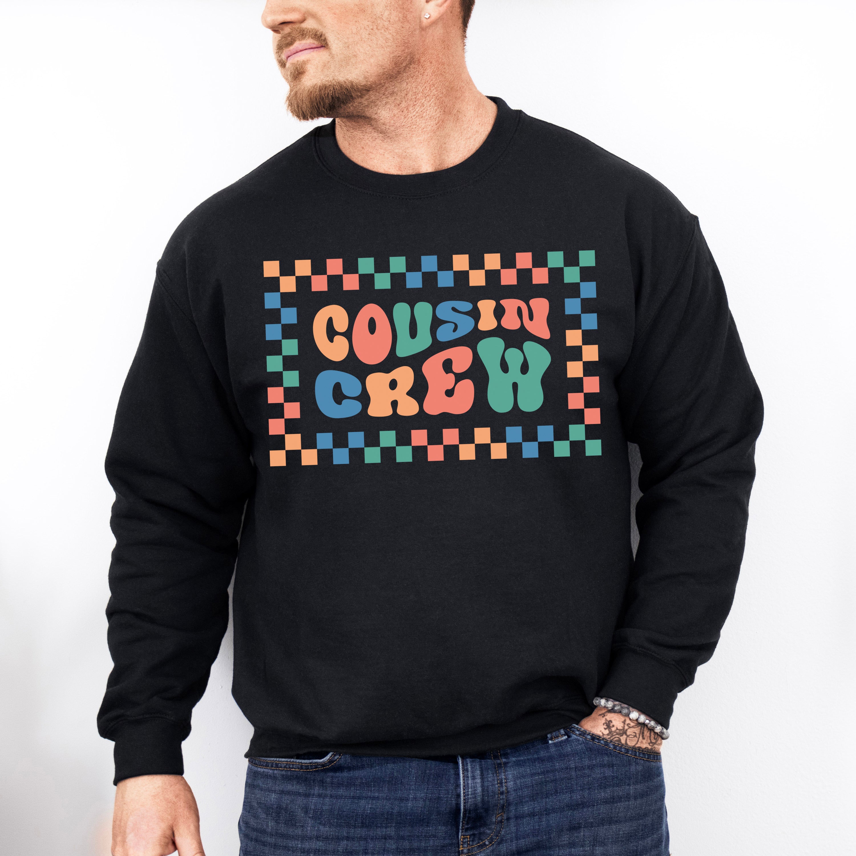 Cousin Crew Checkered Design - Cousins Unisex Crewneck T-Shirt Sweatshirt Hoodie