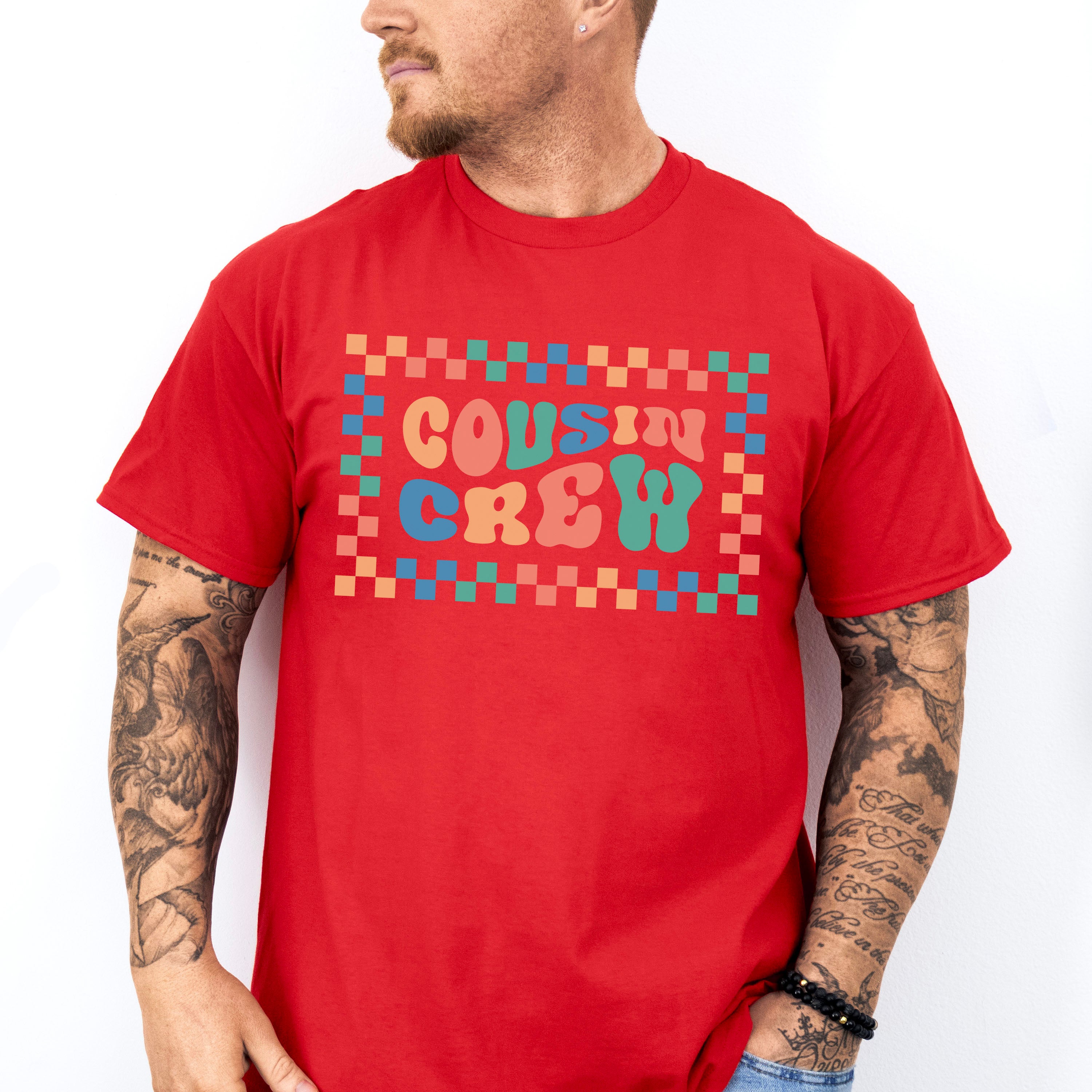 Cousin Crew Checkered Design - Cousins Unisex Crewneck T-Shirt Sweatshirt Hoodie