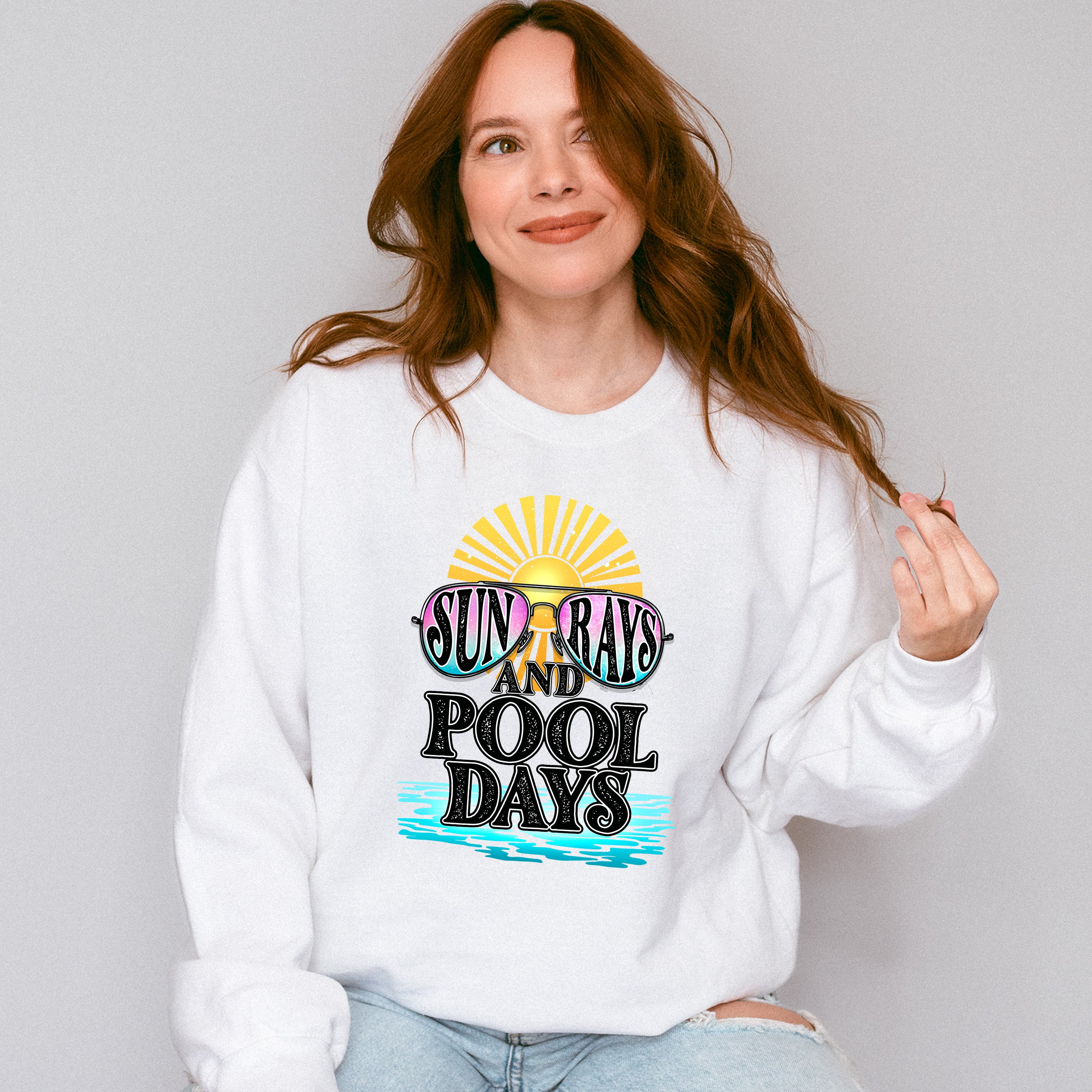 Sun Rays and Pool Days - Summer Theme Unisex Crewneck T-Shirt Sweatshirt Hoodie