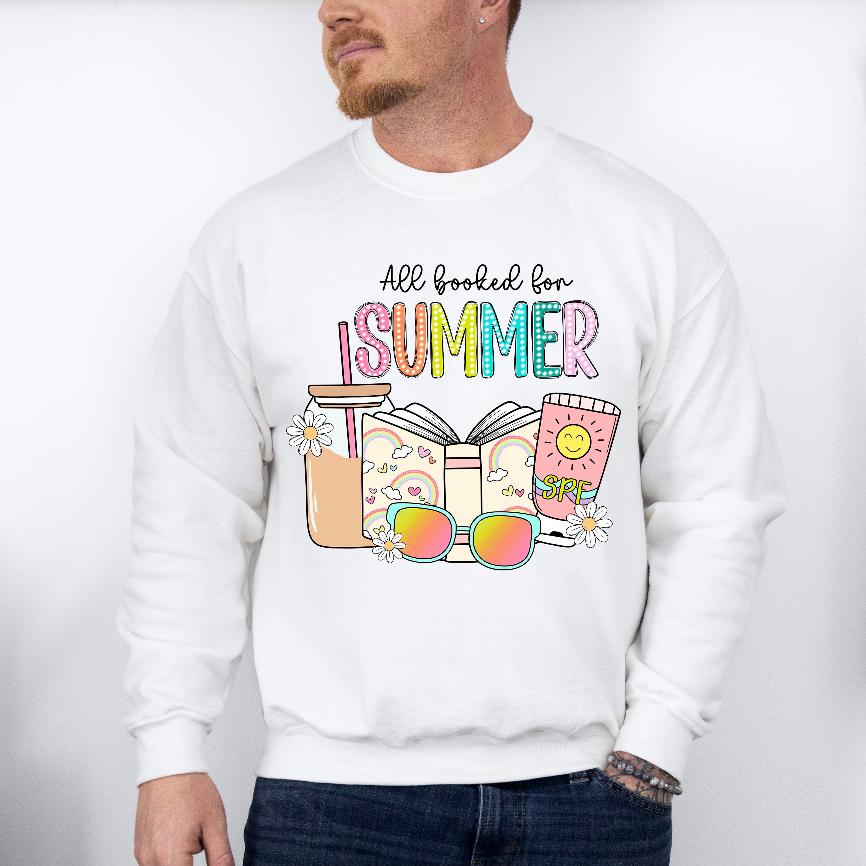 All Booked For Summer Design - Summer Theme Unisex Crewneck T-Shirt Sweatshirt Hoodie