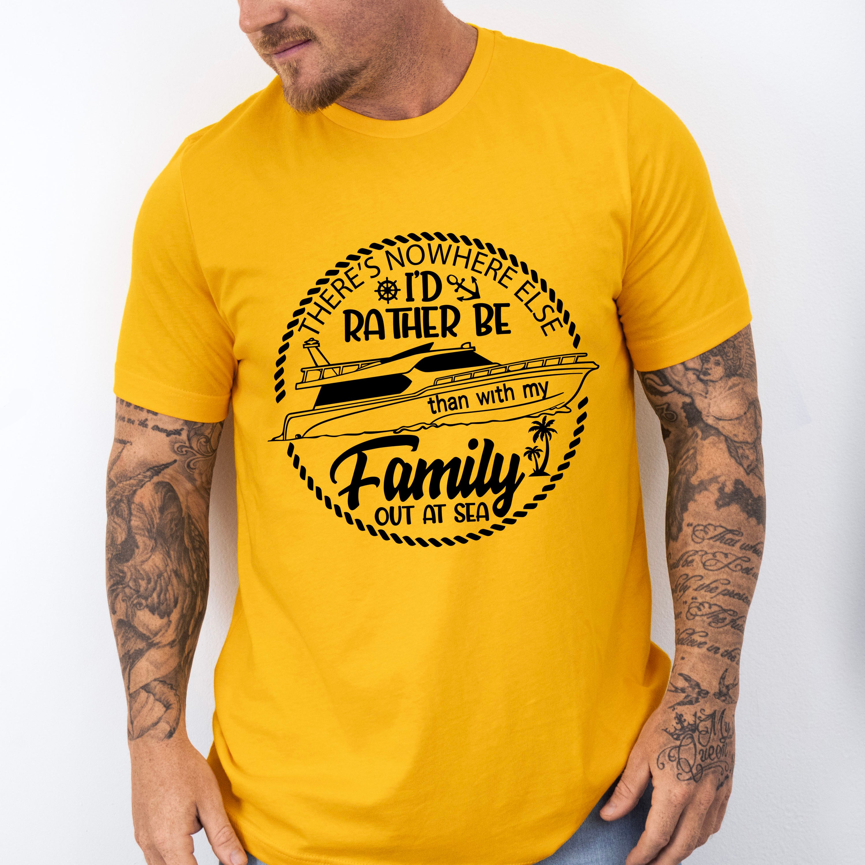 Family Out At Sea Black and White - Family Cruise Unisex Crewneck T-Shirt Sweatshirt Hoodie