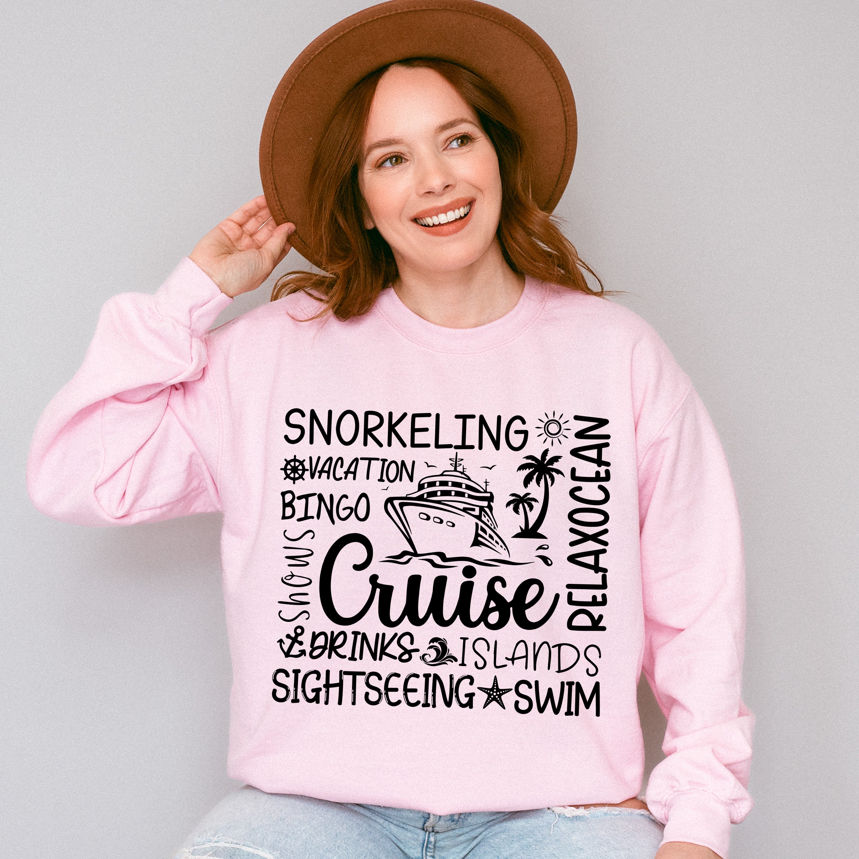Cruise Vacation Black And White - Family Cruise Unisex Crewneck T-Shirt Sweatshirt Hoodie