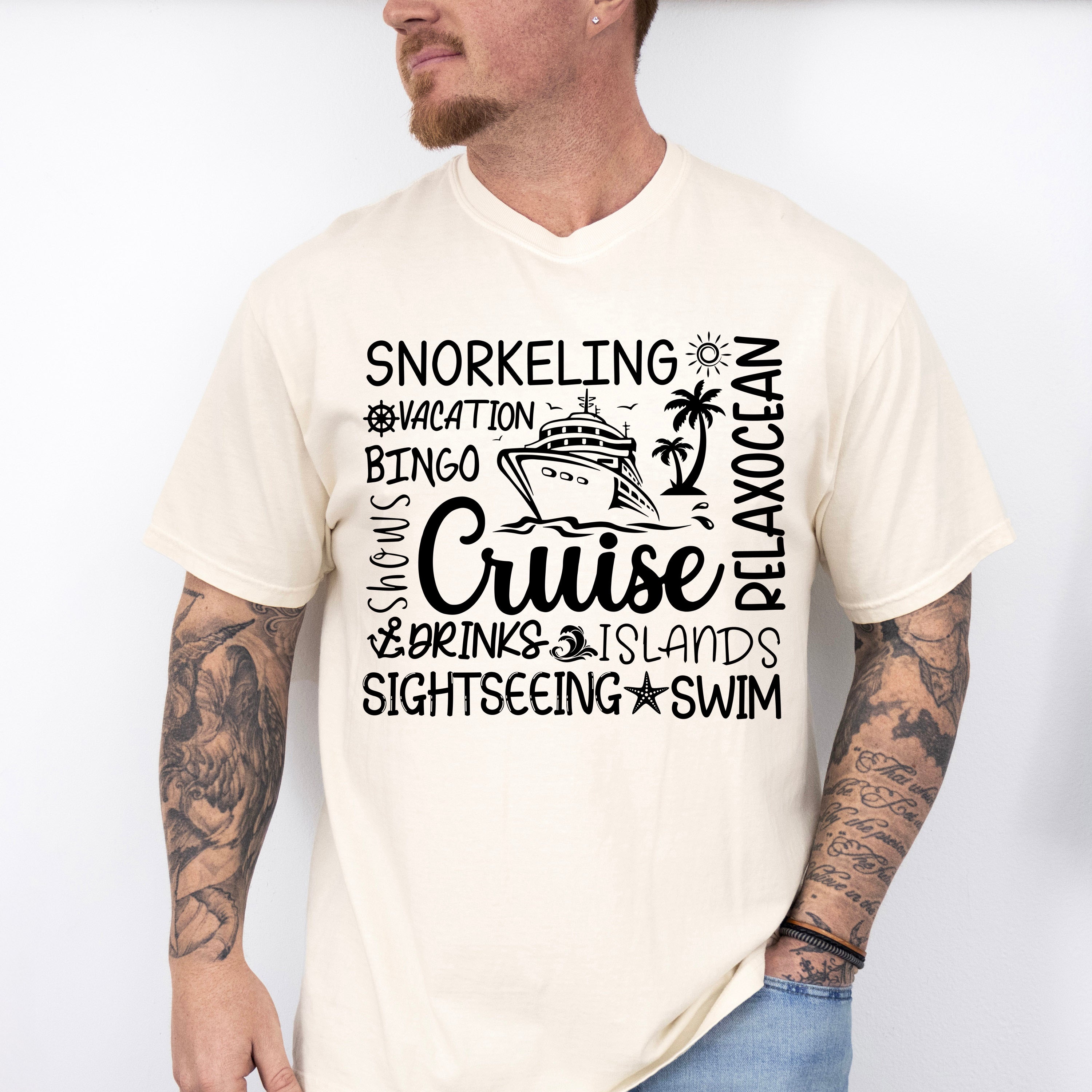 Cruise Vacation Black And White - Family Cruise Unisex Crewneck T-Shirt Sweatshirt Hoodie
