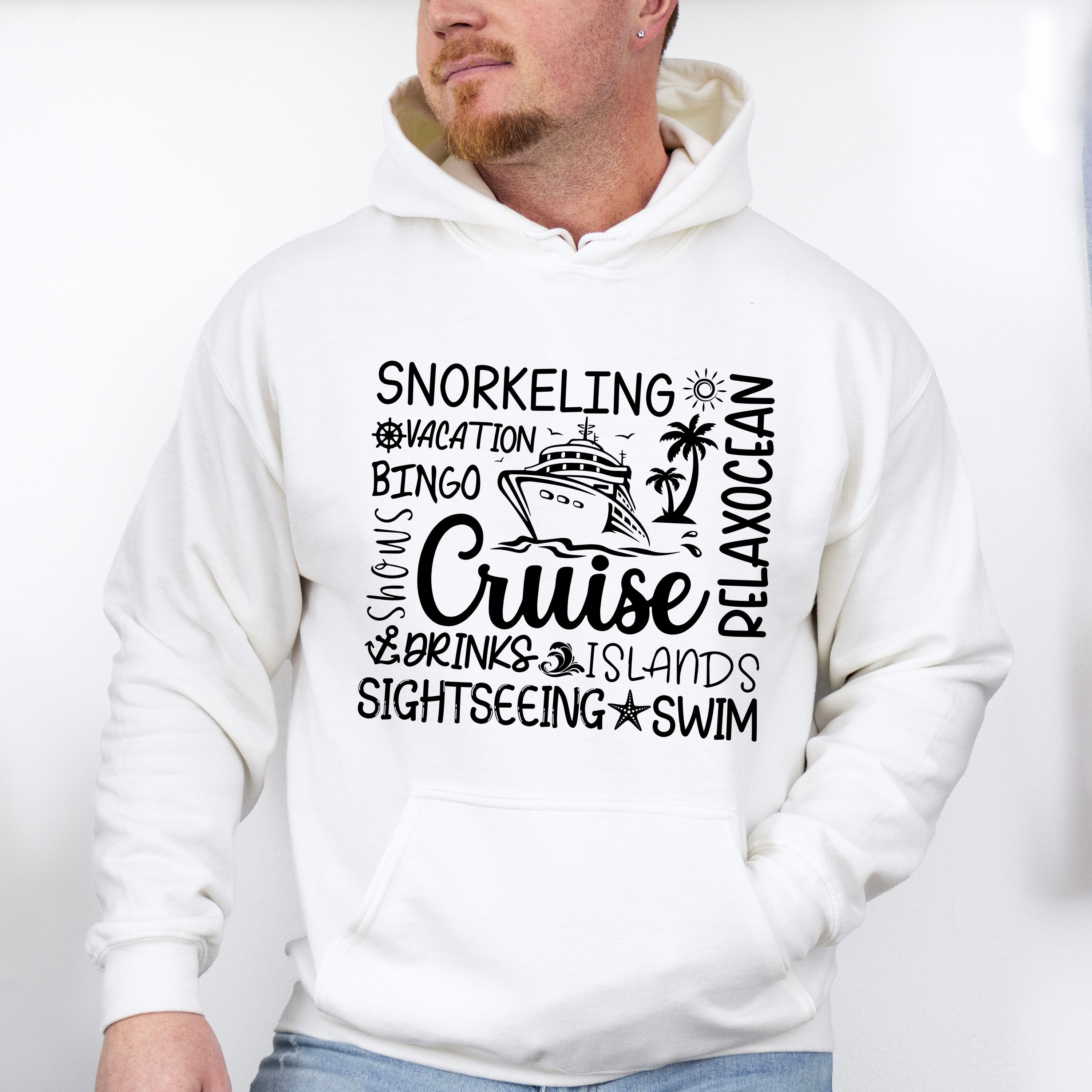 Cruise Vacation Black And White - Family Cruise Unisex Crewneck T-Shirt Sweatshirt Hoodie