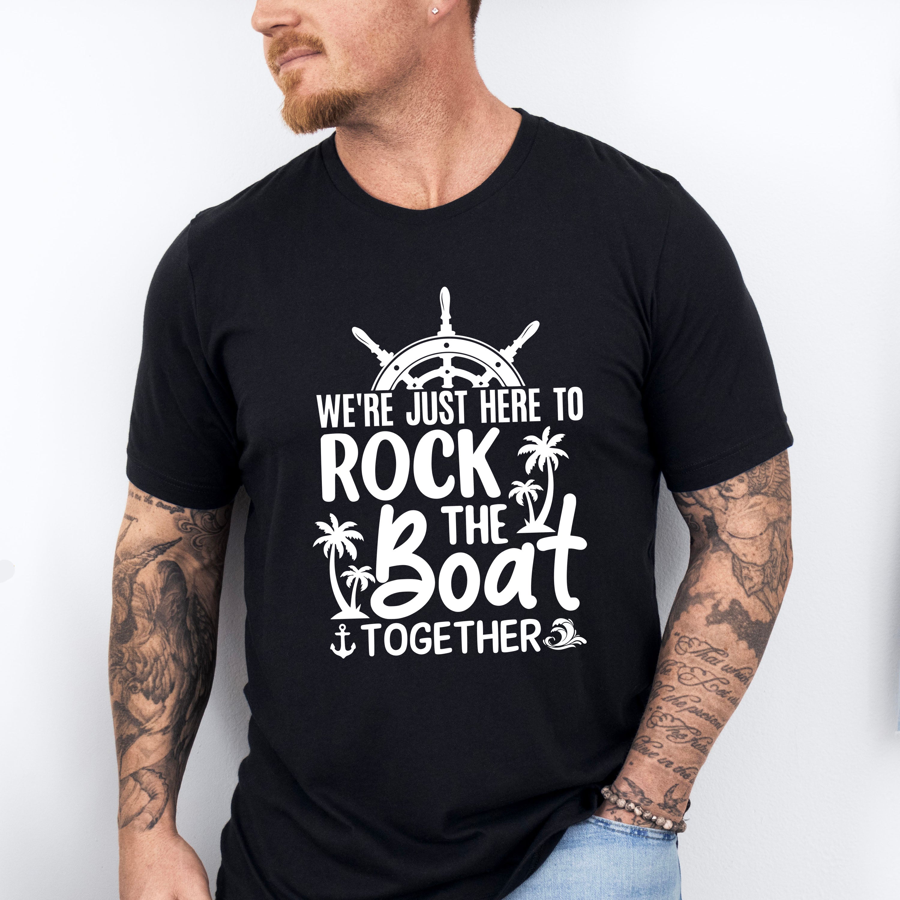 Rock The Boat Black And White - Family Cruise Unisex Crewneck T-Shirt Sweatshirt Hoodie