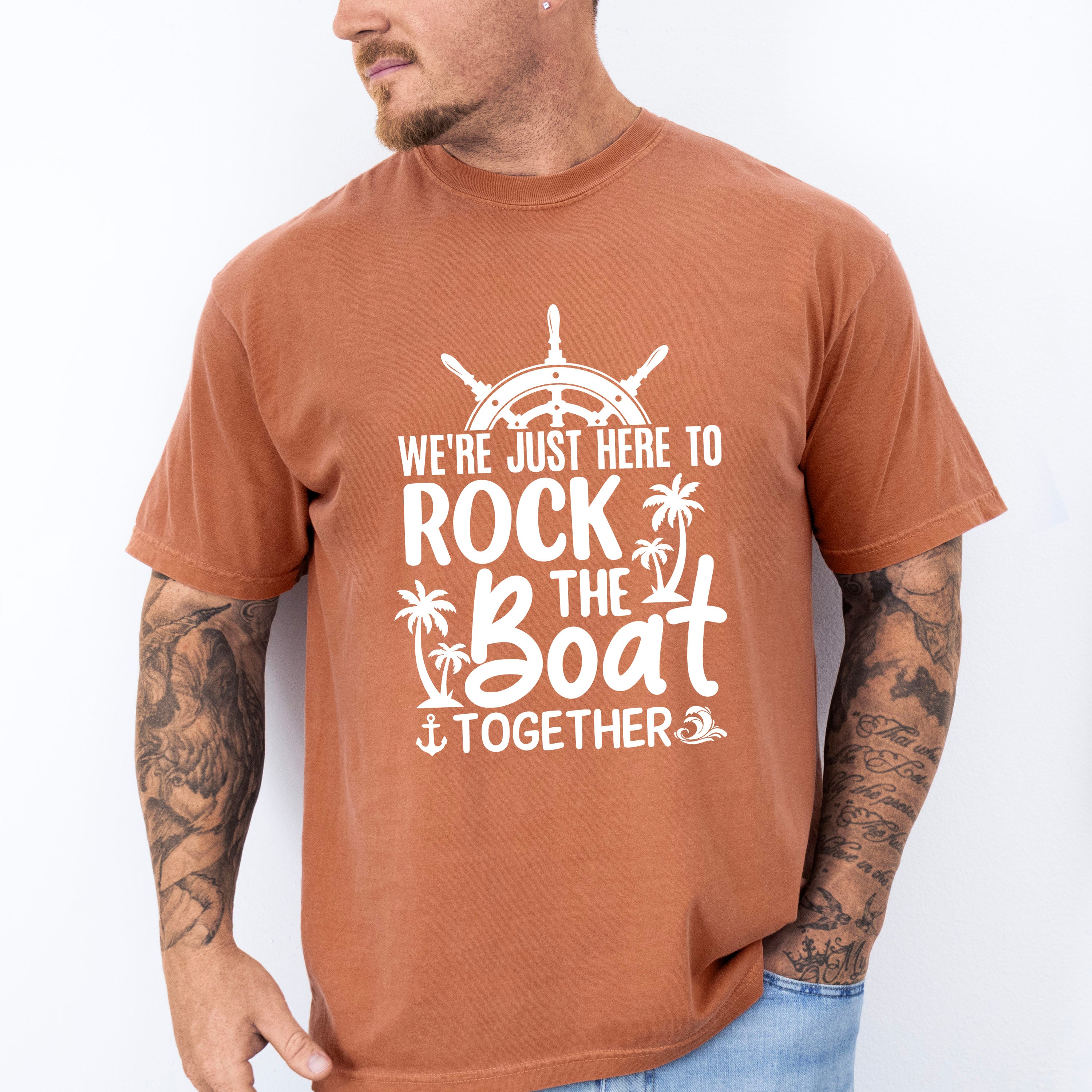Rock The Boat Black And White - Family Cruise Unisex Crewneck T-Shirt Sweatshirt Hoodie