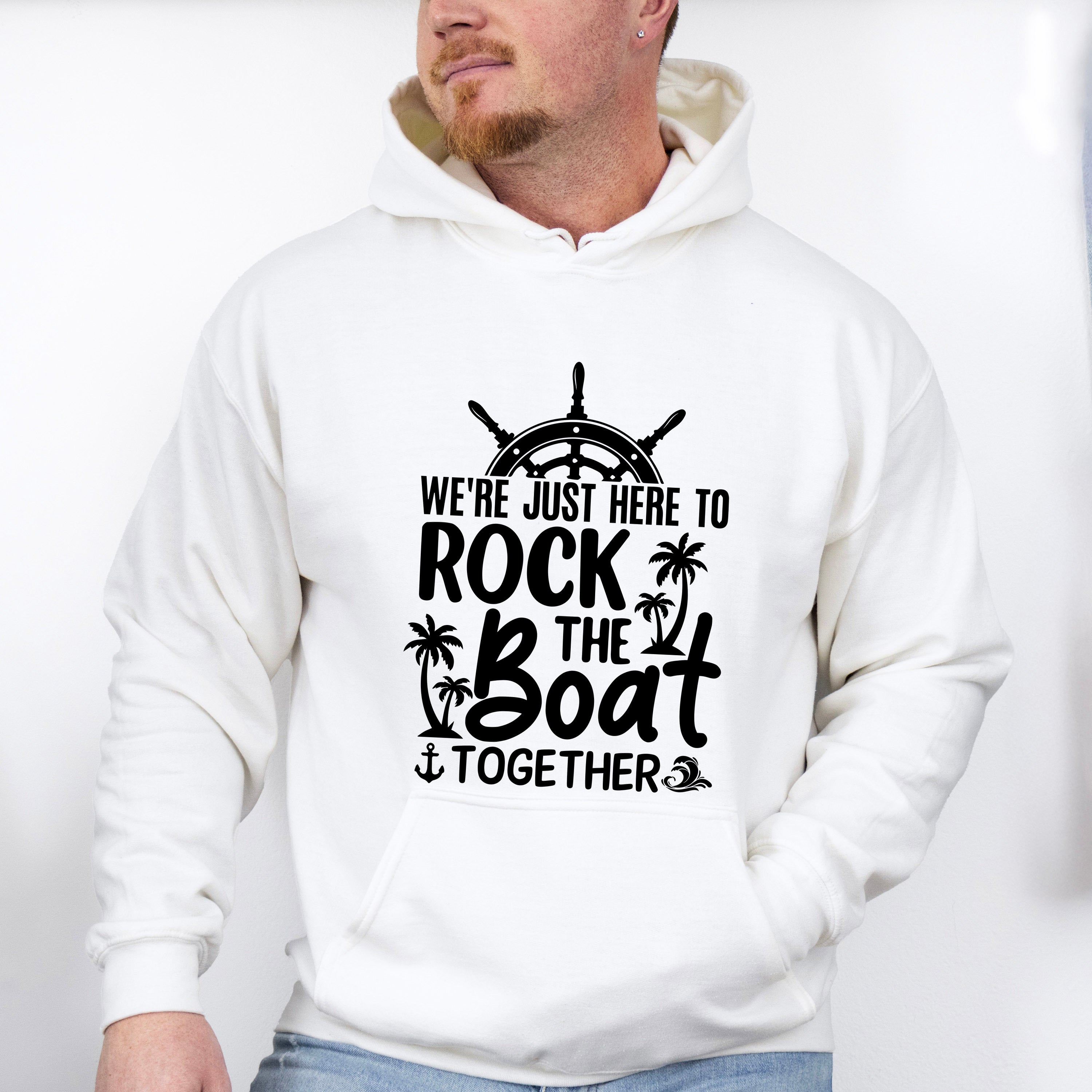 Rock The Boat Black And White - Family Cruise Unisex Crewneck T-Shirt Sweatshirt Hoodie