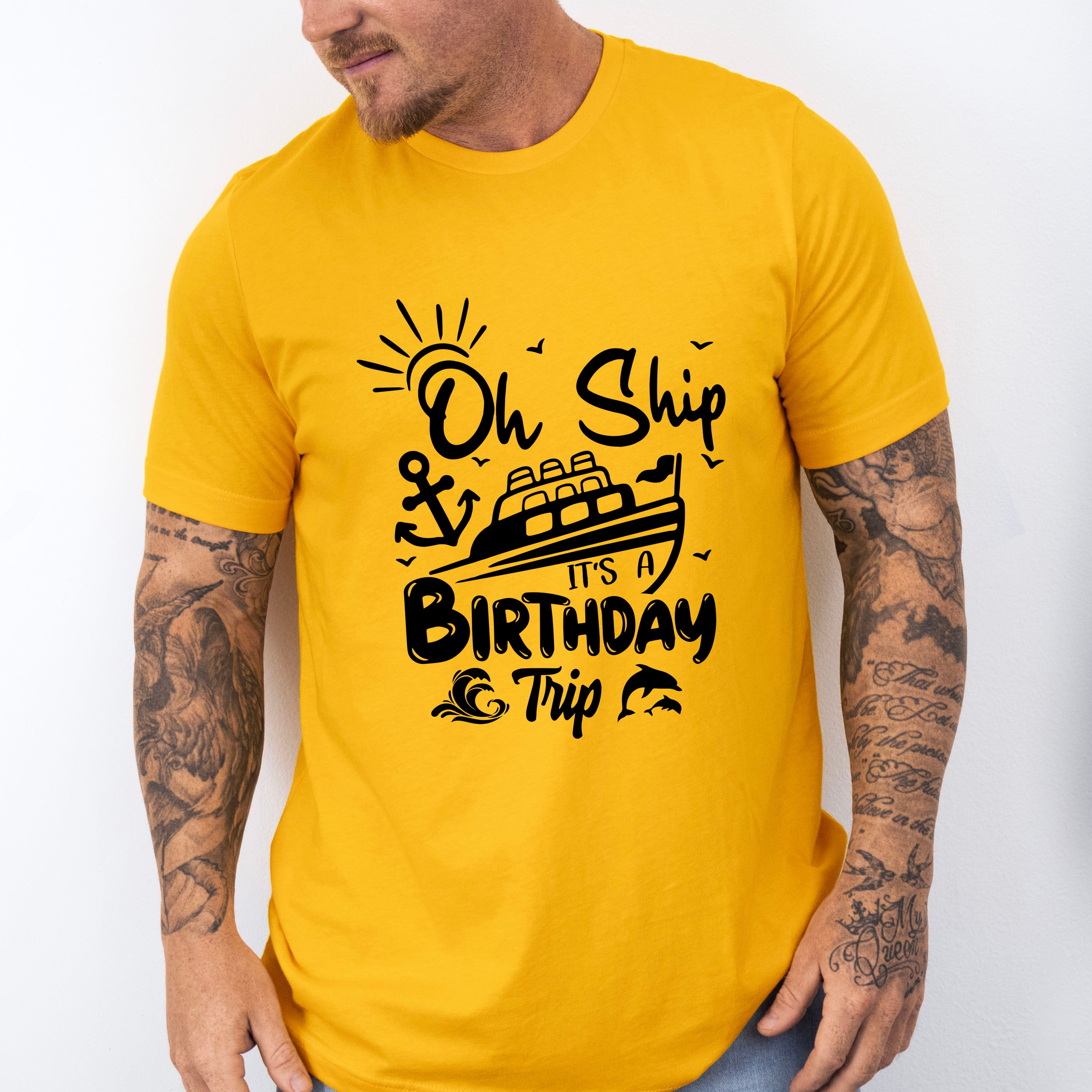 It's A Birthday Trip Black And White - Family Cruise Unisex Crewneck T-Shirt Sweatshirt Hoodie