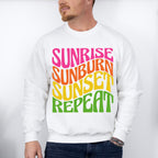 Sunrise Sunburn Sunset Repeat - Summer Theme Unisex Crewneck T-Shirt Sweatshirt Hoodie