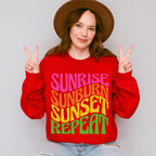 Sunrise Sunburn Sunset Repeat - Summer Theme Unisex Crewneck T-Shirt Sweatshirt Hoodie