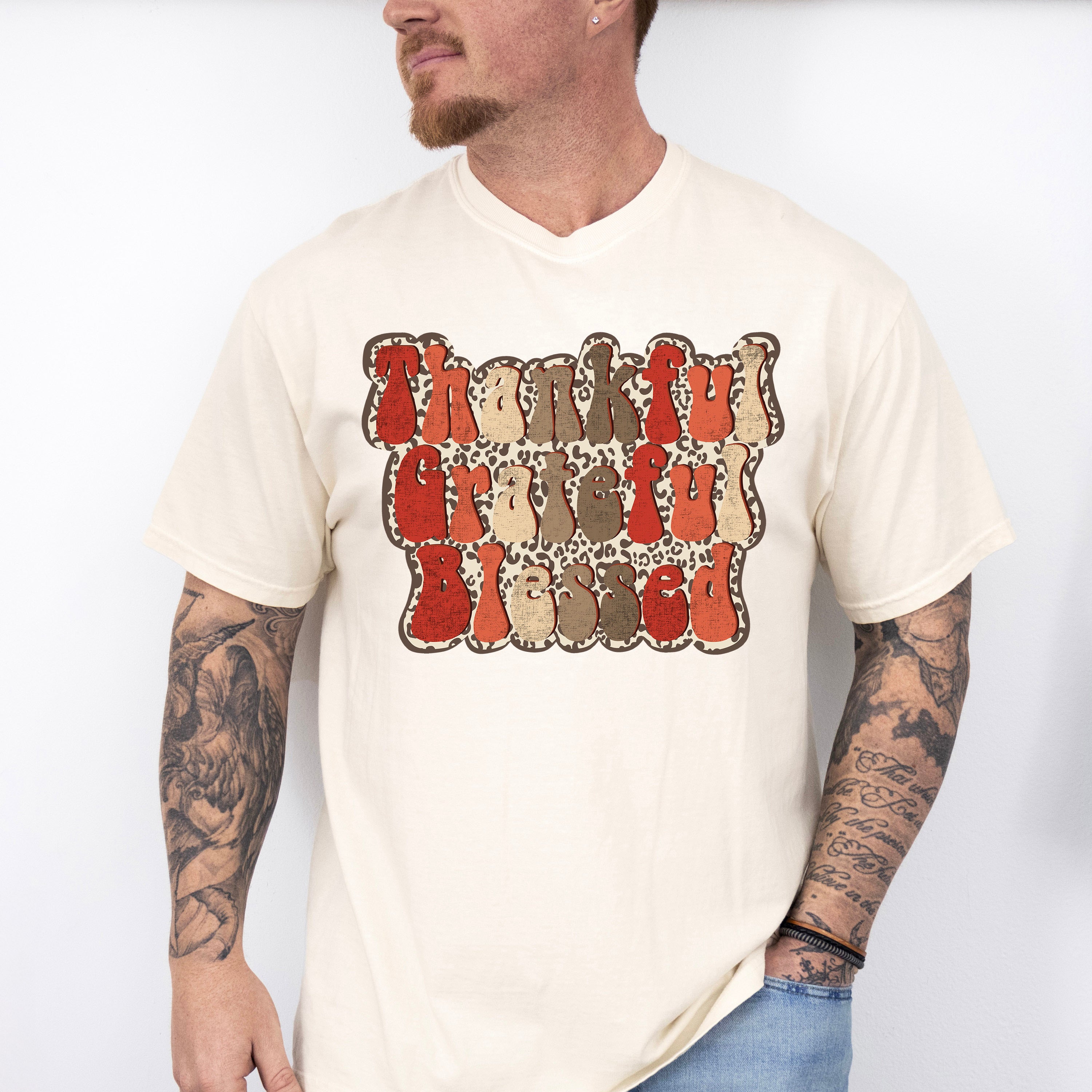 Thankful Grateful Blessed - Thanksgiving Theme Unisex Crewneck T-Shirt Sweatshirt Hoodie