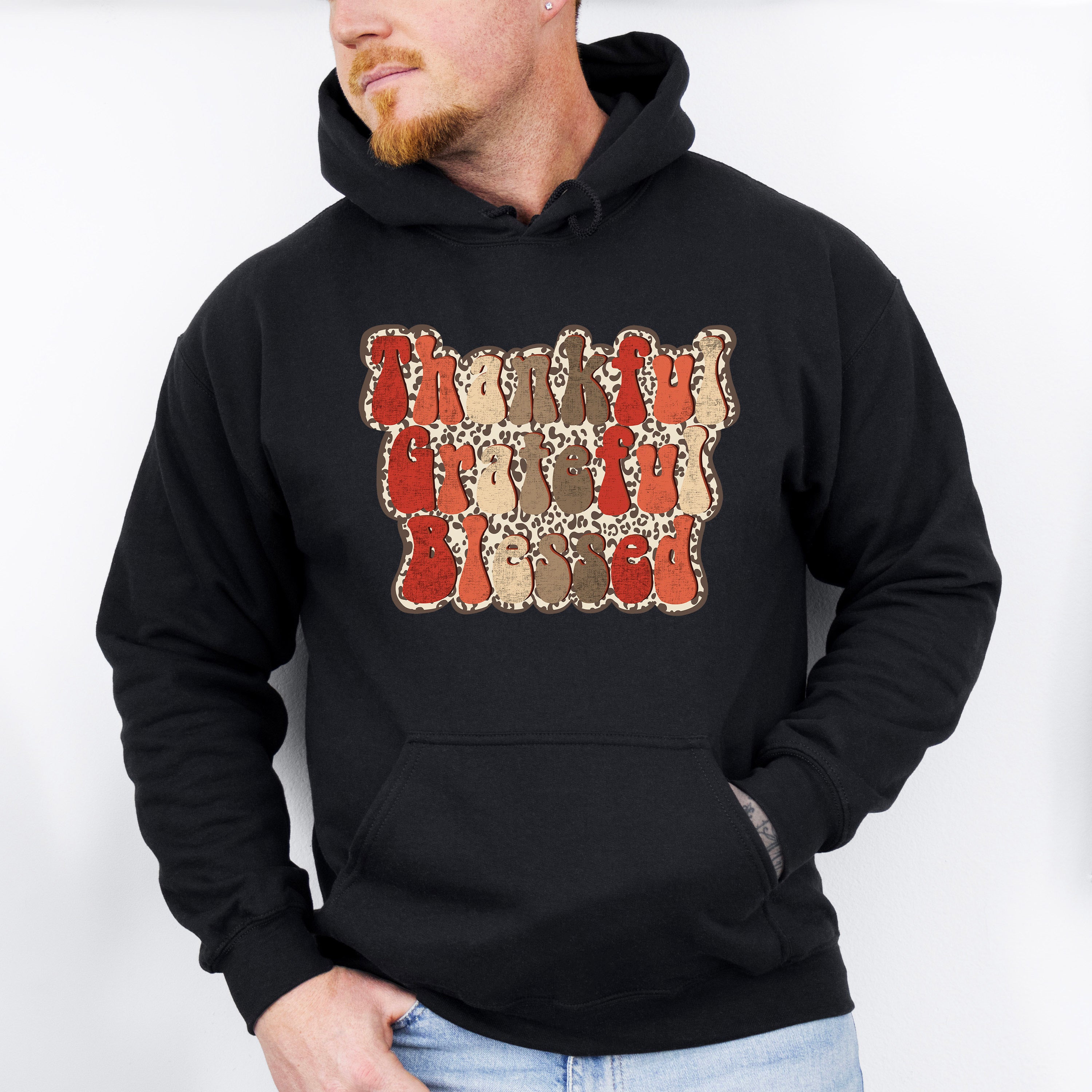 Thankful Grateful Blessed - Thanksgiving Theme Unisex Crewneck T-Shirt Sweatshirt Hoodie