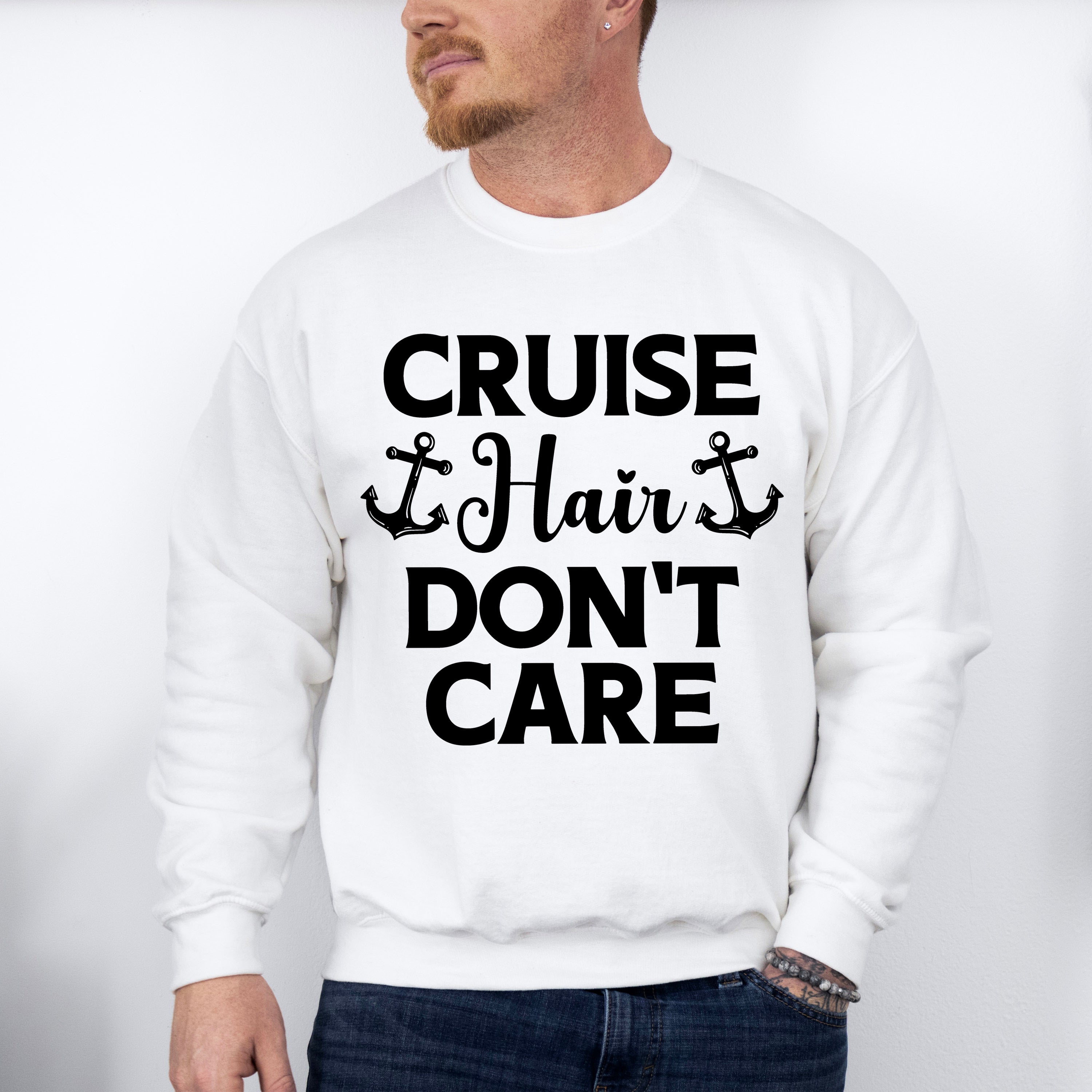 Cruise Hair Don't Care - Family Cruise Unisex Crewneck T-Shirt Sweatshirt Hoodie