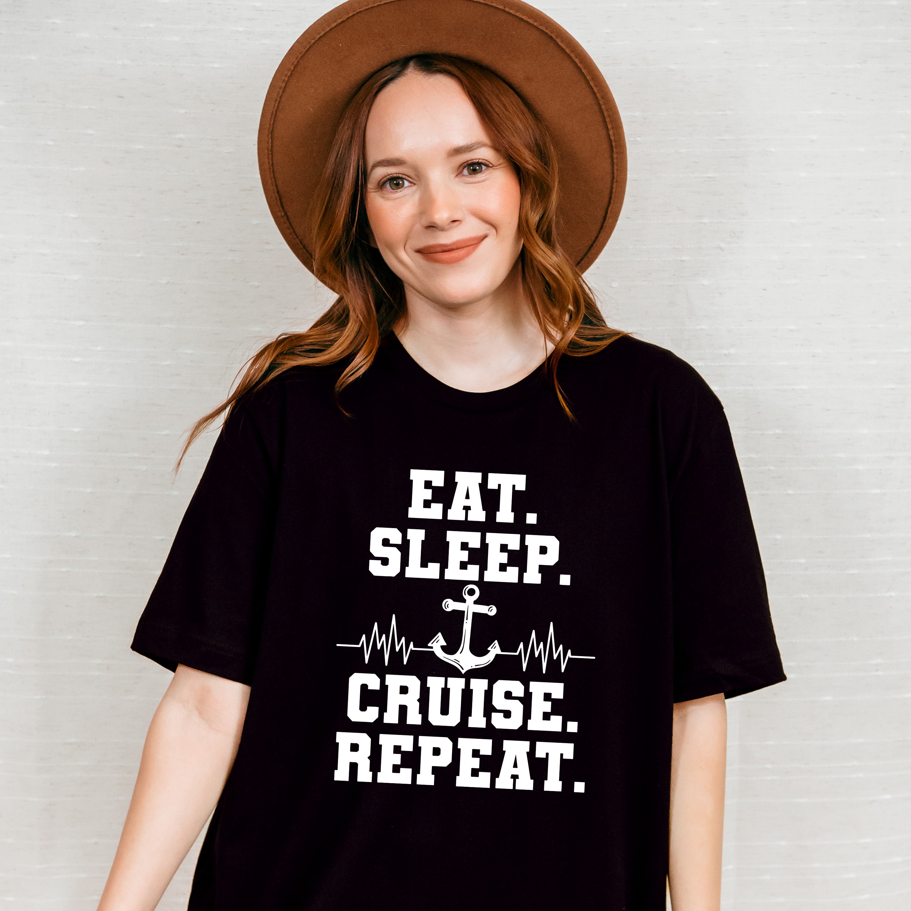 Eat Sleep Cruise Repeat - Family Cruise Unisex Crewneck T-Shirt Sweatshirt Hoodie