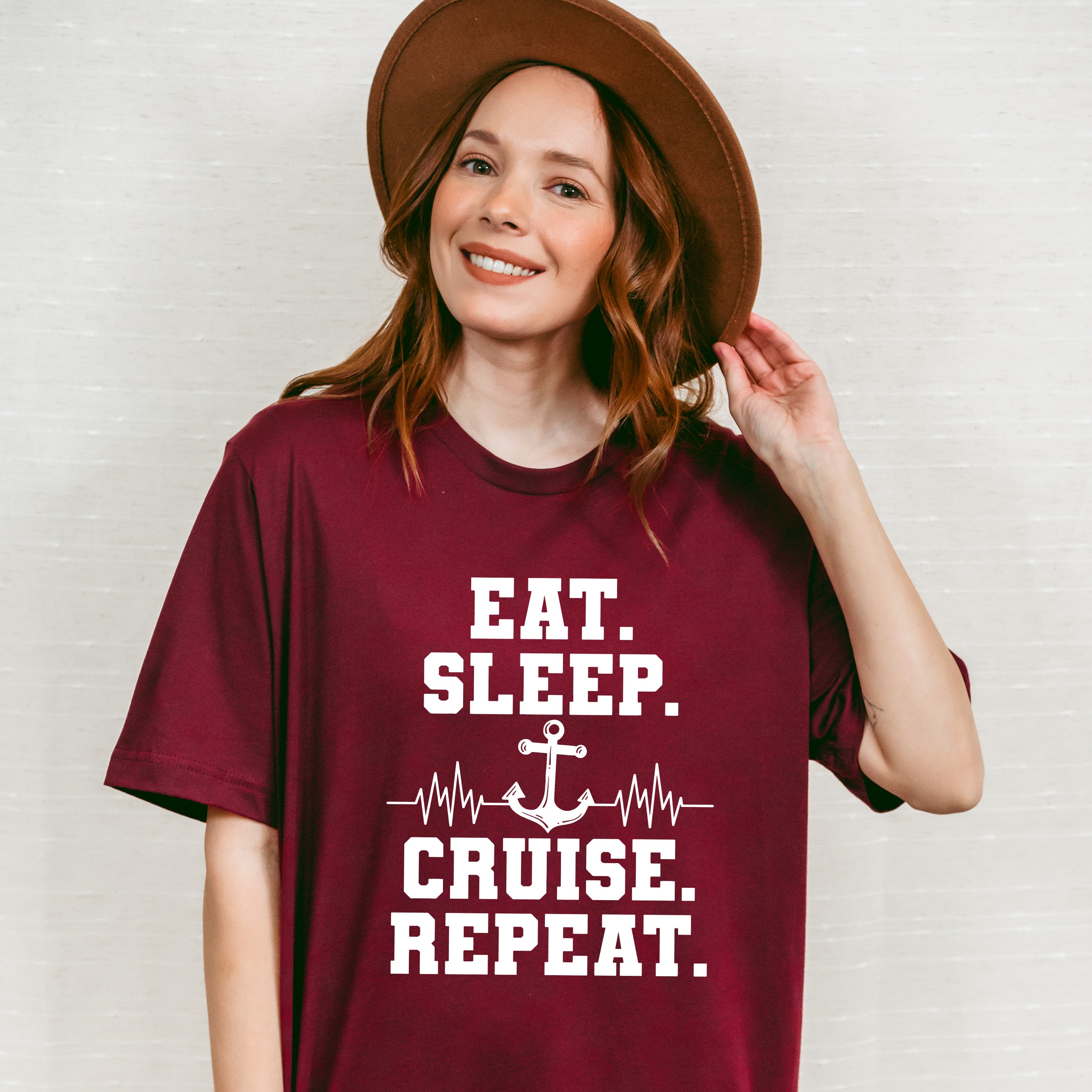 Eat Sleep Cruise Repeat - Family Cruise Unisex Crewneck T-Shirt Sweatshirt Hoodie