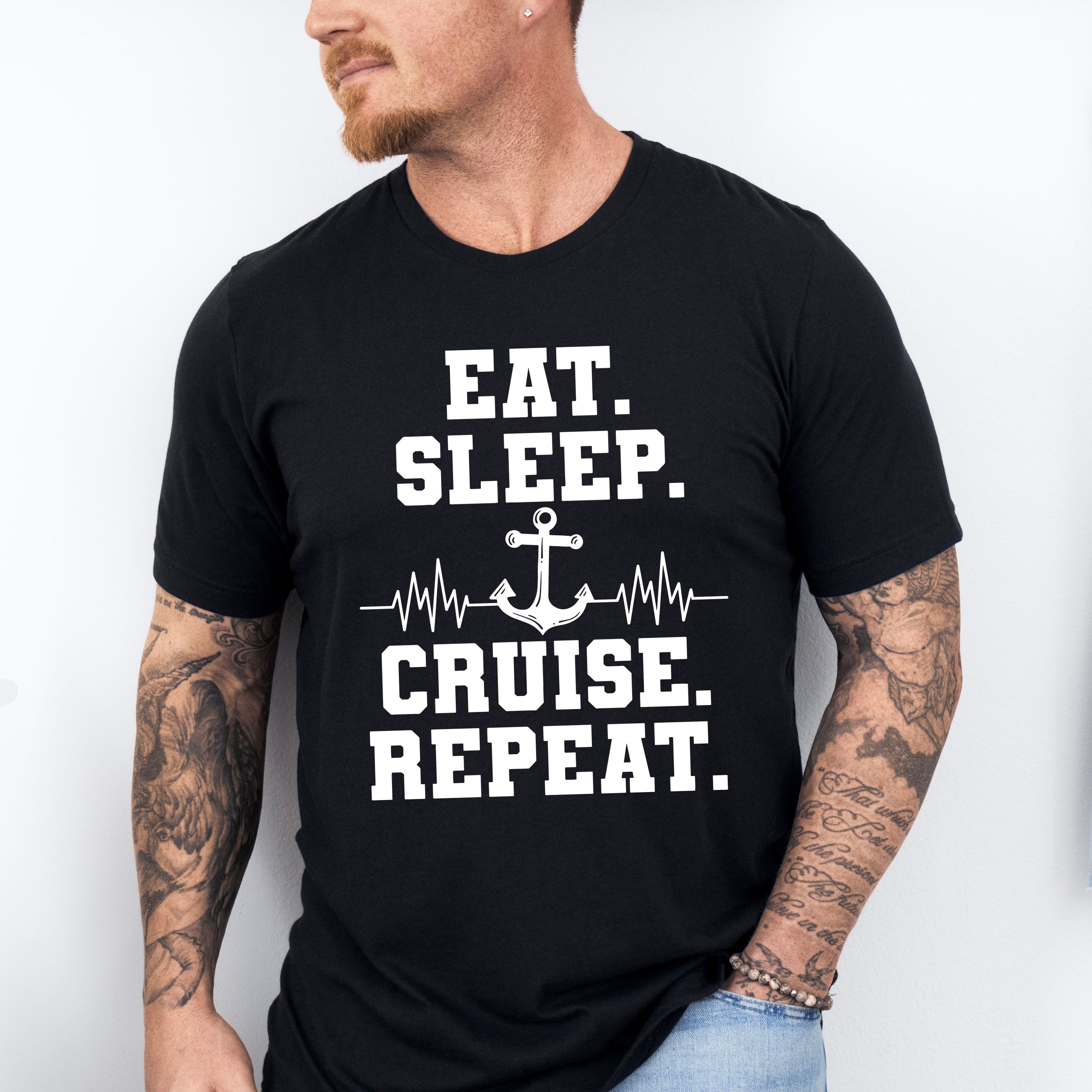 Eat Sleep Cruise Repeat - Family Cruise Unisex Crewneck T-Shirt Sweatshirt Hoodie