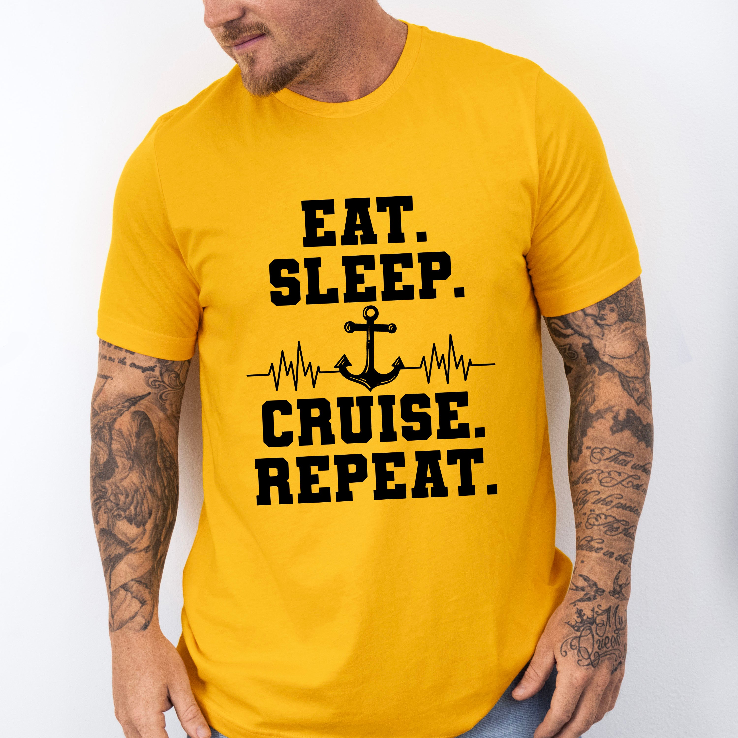Eat Sleep Cruise Repeat - Family Cruise Unisex Crewneck T-Shirt Sweatshirt Hoodie