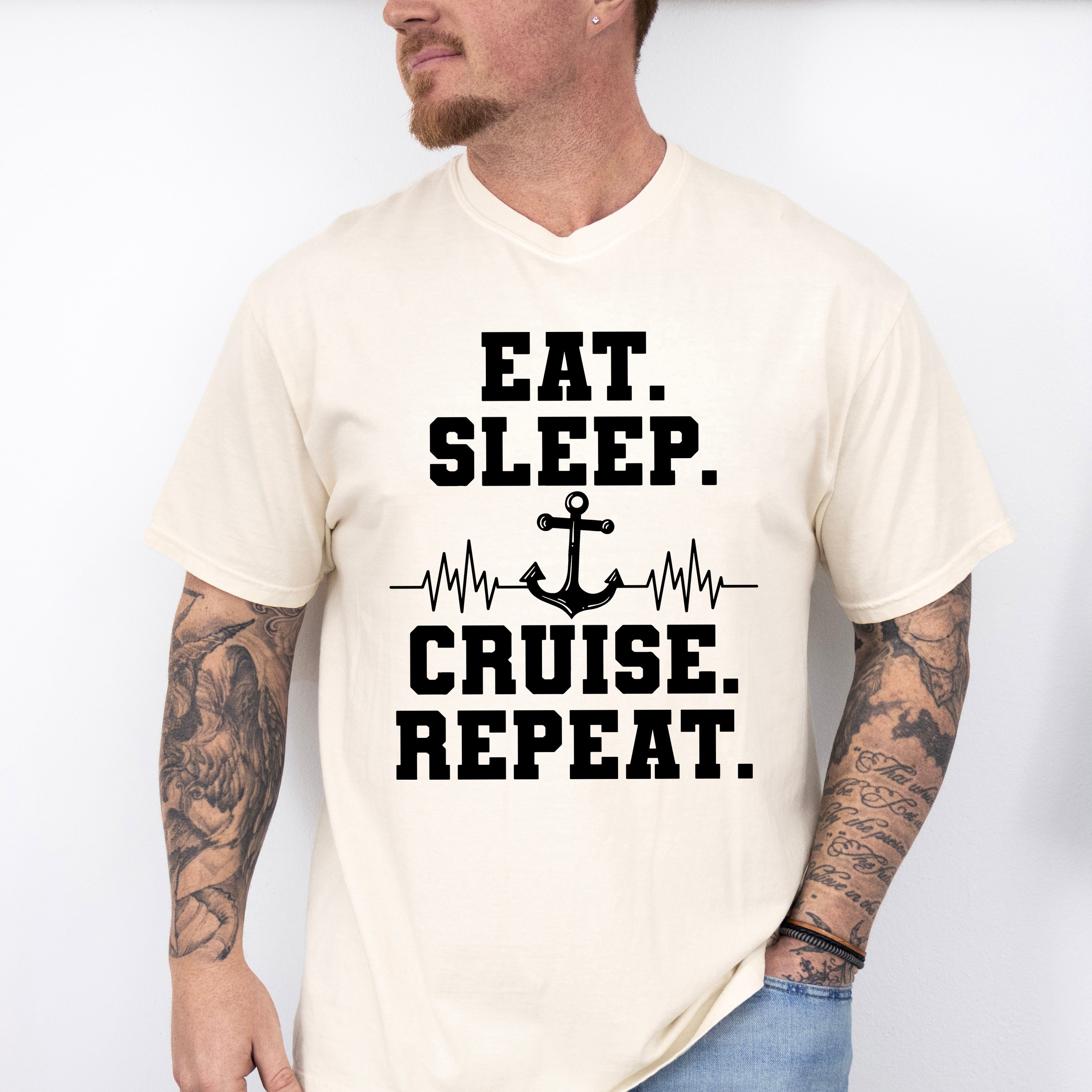 Eat Sleep Cruise Repeat - Family Cruise Unisex Crewneck T-Shirt Sweatshirt Hoodie