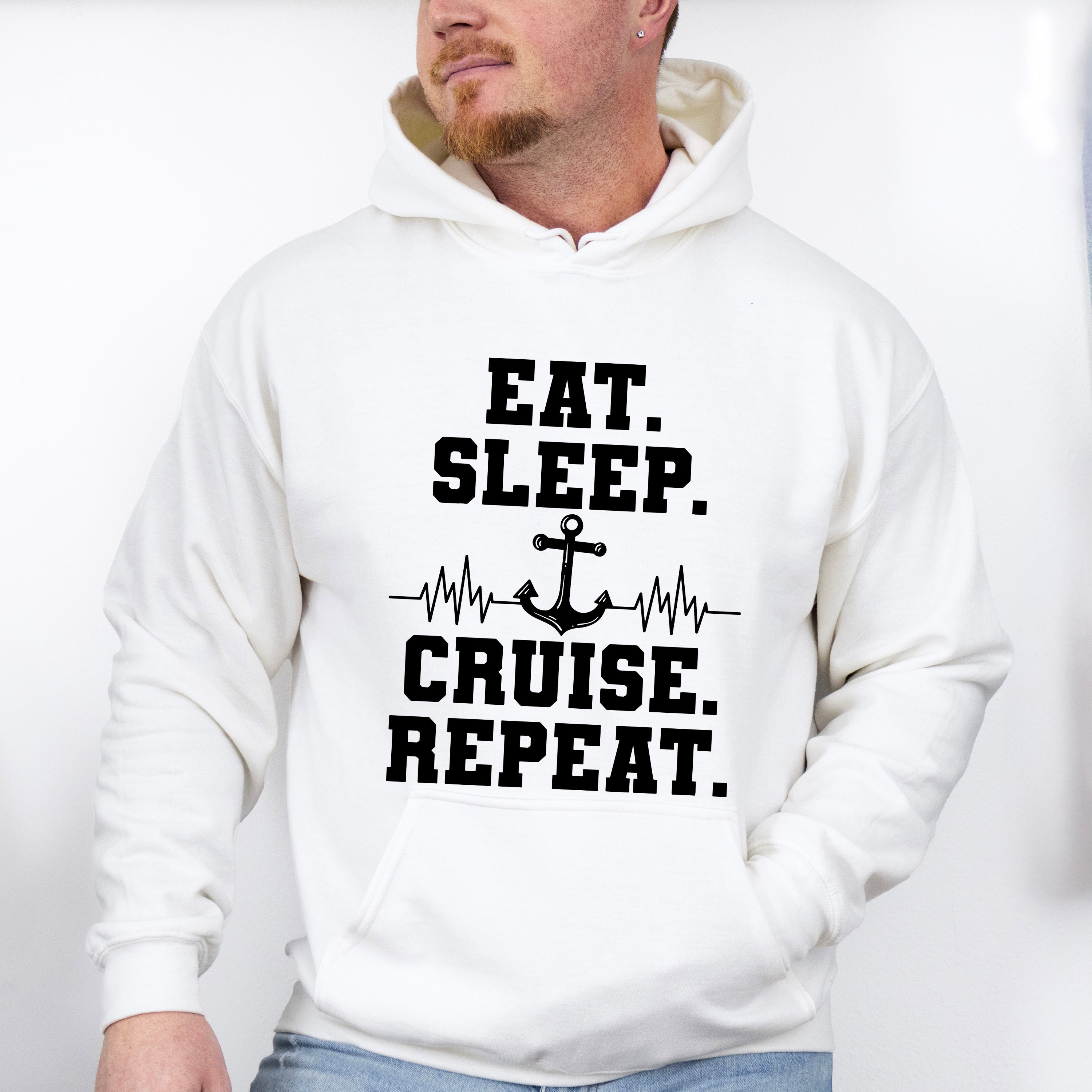 Eat Sleep Cruise Repeat - Family Cruise Unisex Crewneck T-Shirt Sweatshirt Hoodie