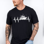 Cruise Ship Heartbeat Design - Family Cruise Unisex Crewneck T-Shirt Sweatshirt Hoodie