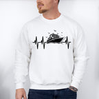 Cruise Ship Heartbeat Design - Family Cruise Unisex Crewneck T-Shirt Sweatshirt Hoodie