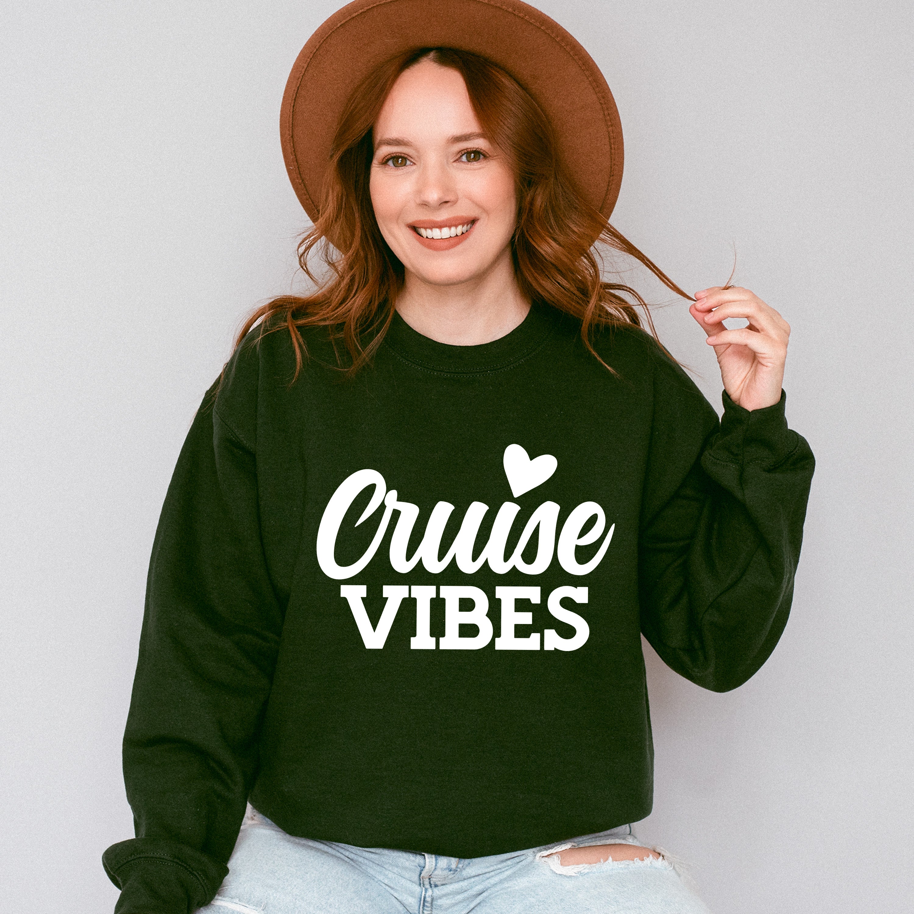 Cruise Vibes Heart - Family Cruise Unisex Crewneck T-Shirt Sweatshirt Hoodie