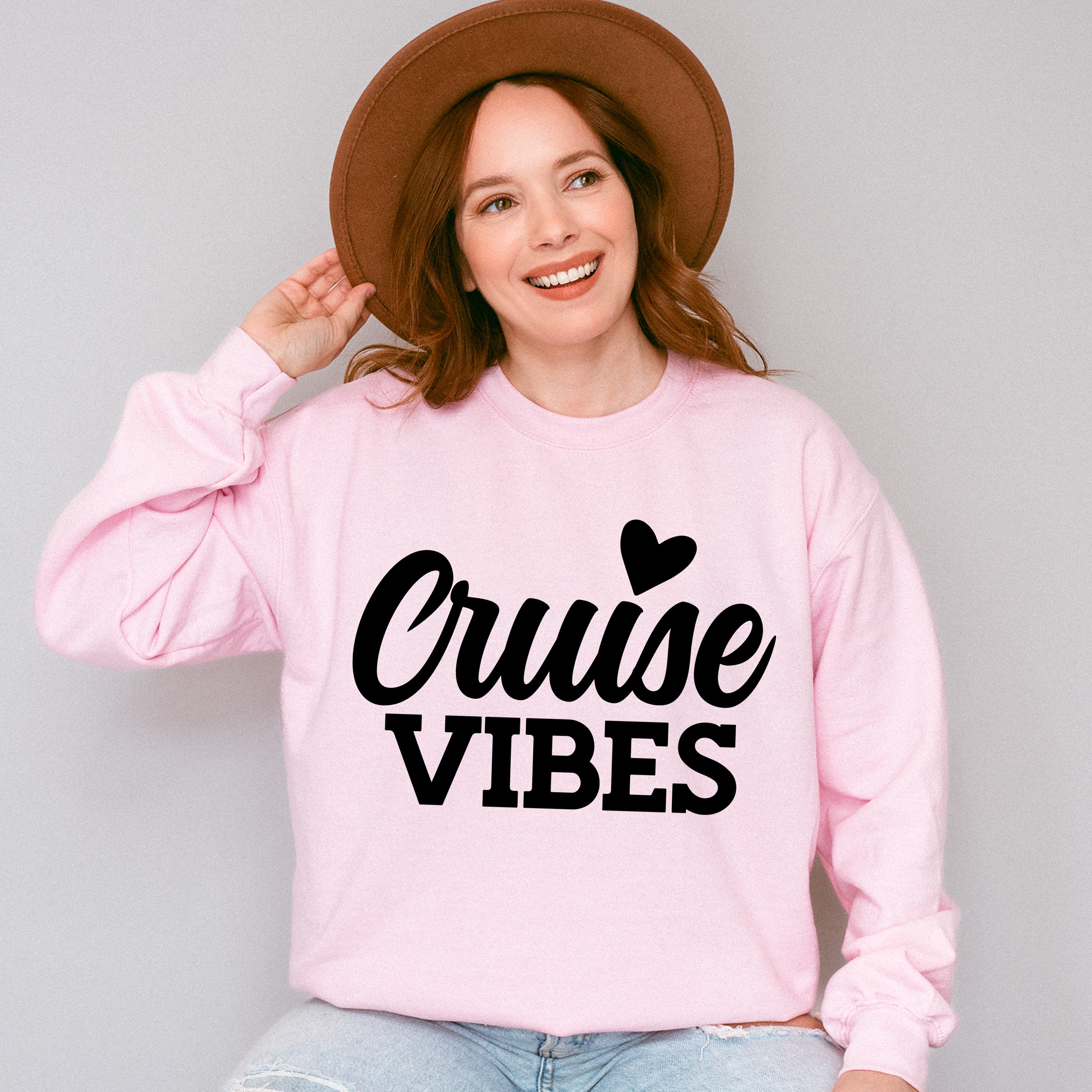 Cruise Vibes Heart - Family Cruise Unisex Crewneck T-Shirt Sweatshirt Hoodie
