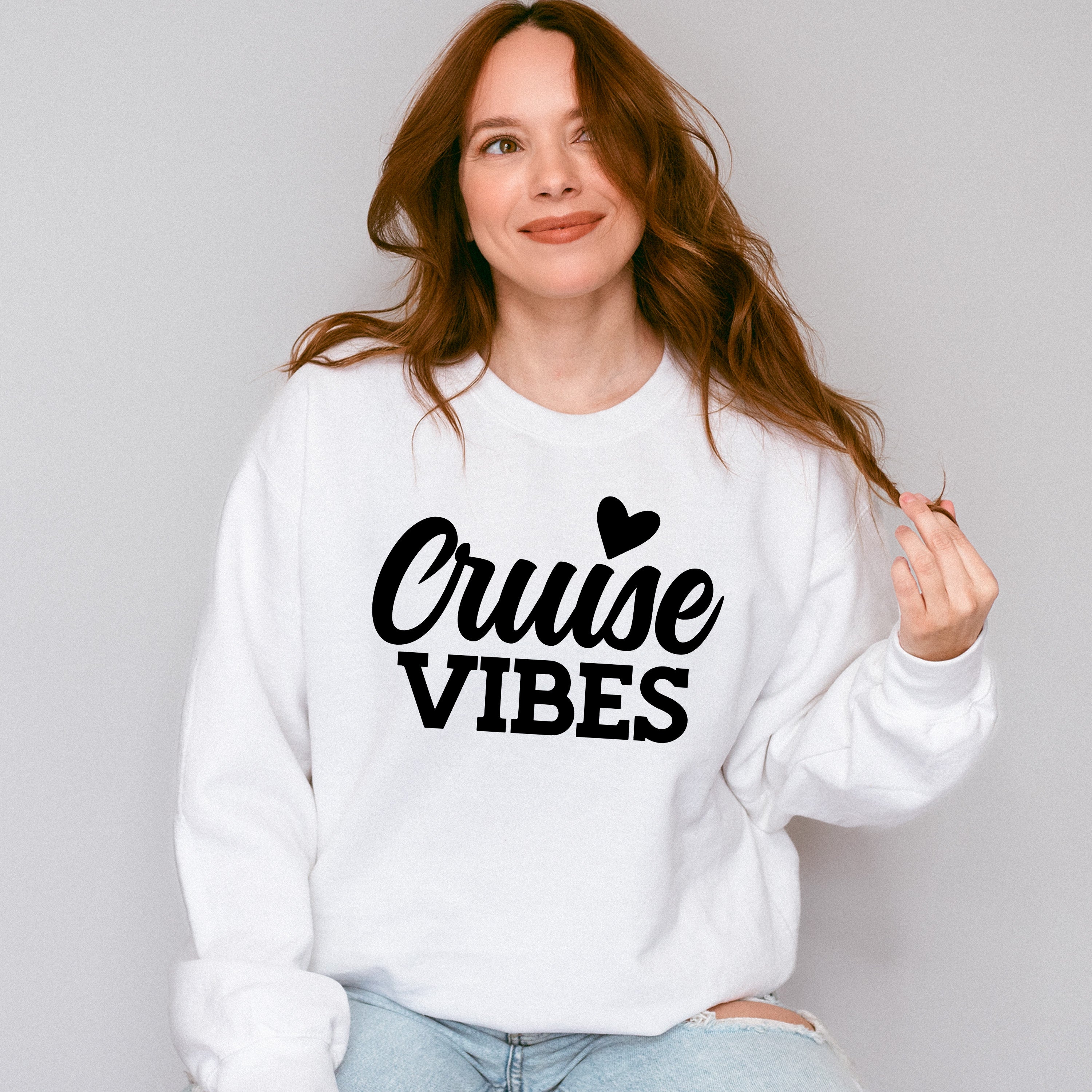 Cruise Vibes Heart - Family Cruise Unisex Crewneck T-Shirt Sweatshirt Hoodie