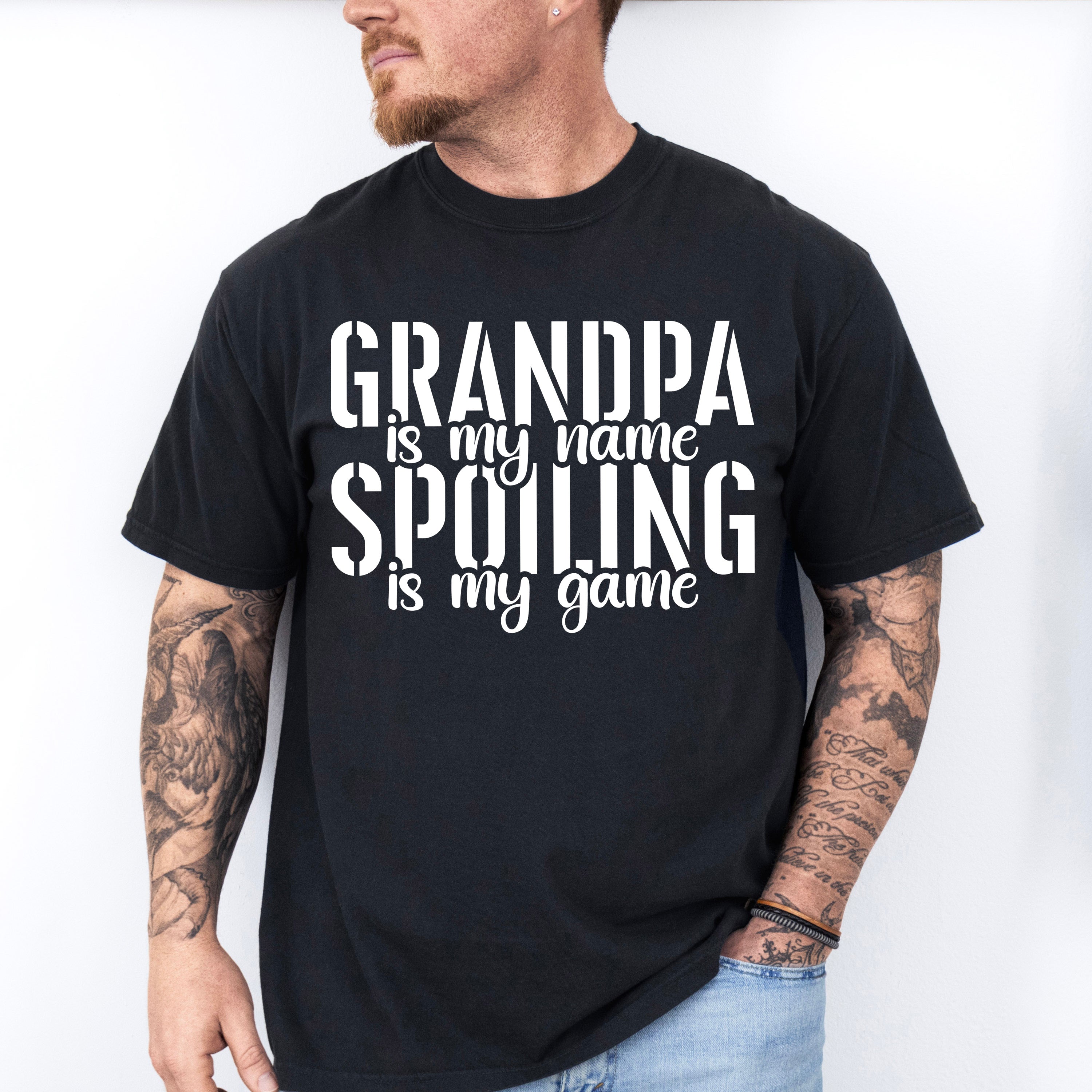 Spoiling Is My Game - Grandpa Unisex Crewneck T-Shirt Sweatshirt Hoodie