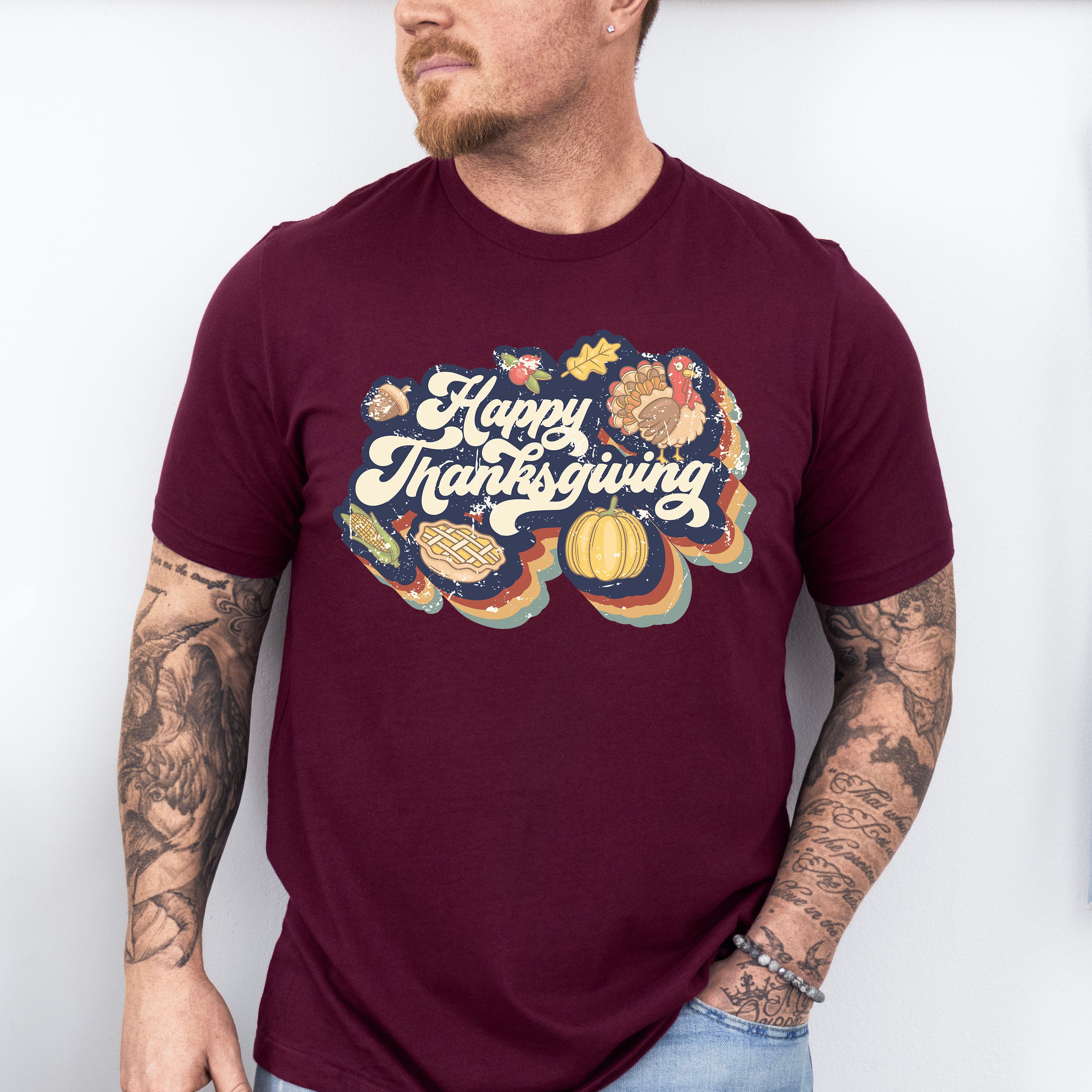 Happy Thanksgiving Design - Thanksgiving Theme Unisex Crewneck T-Shirt Sweatshirt Hoodie