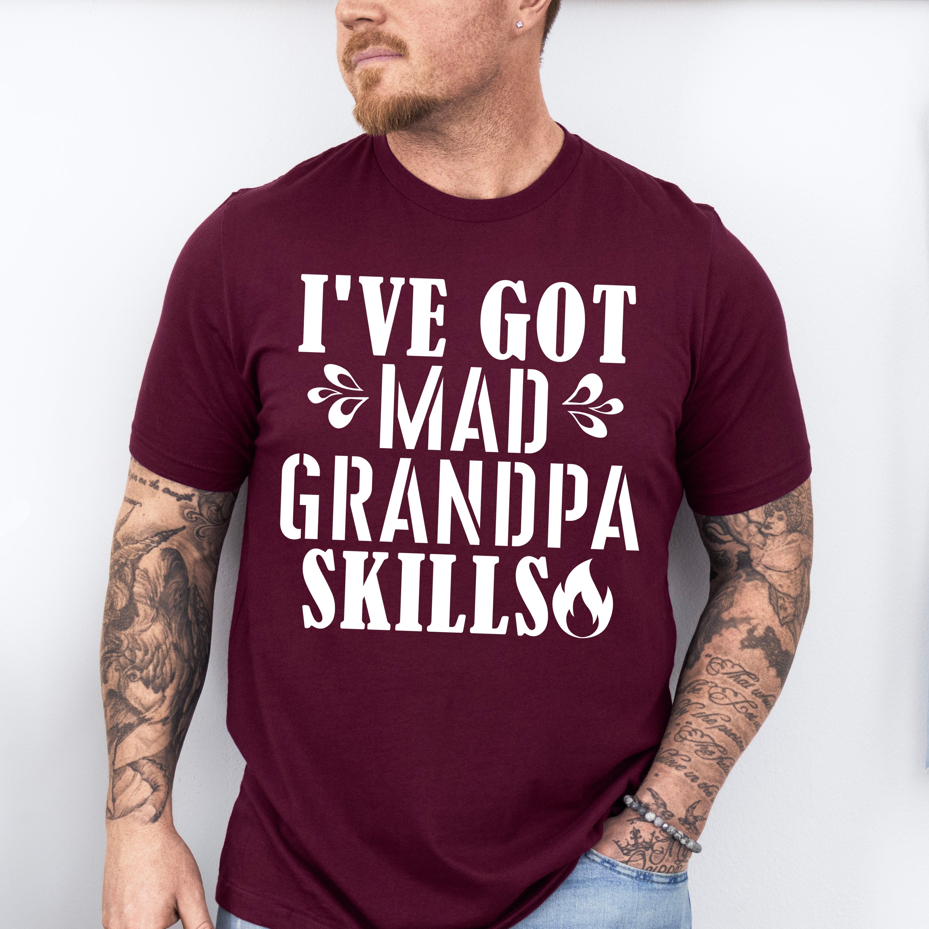 Mad Grandpa Skills - Grandpa Unisex Crewneck T-Shirt Sweatshirt Hoodie