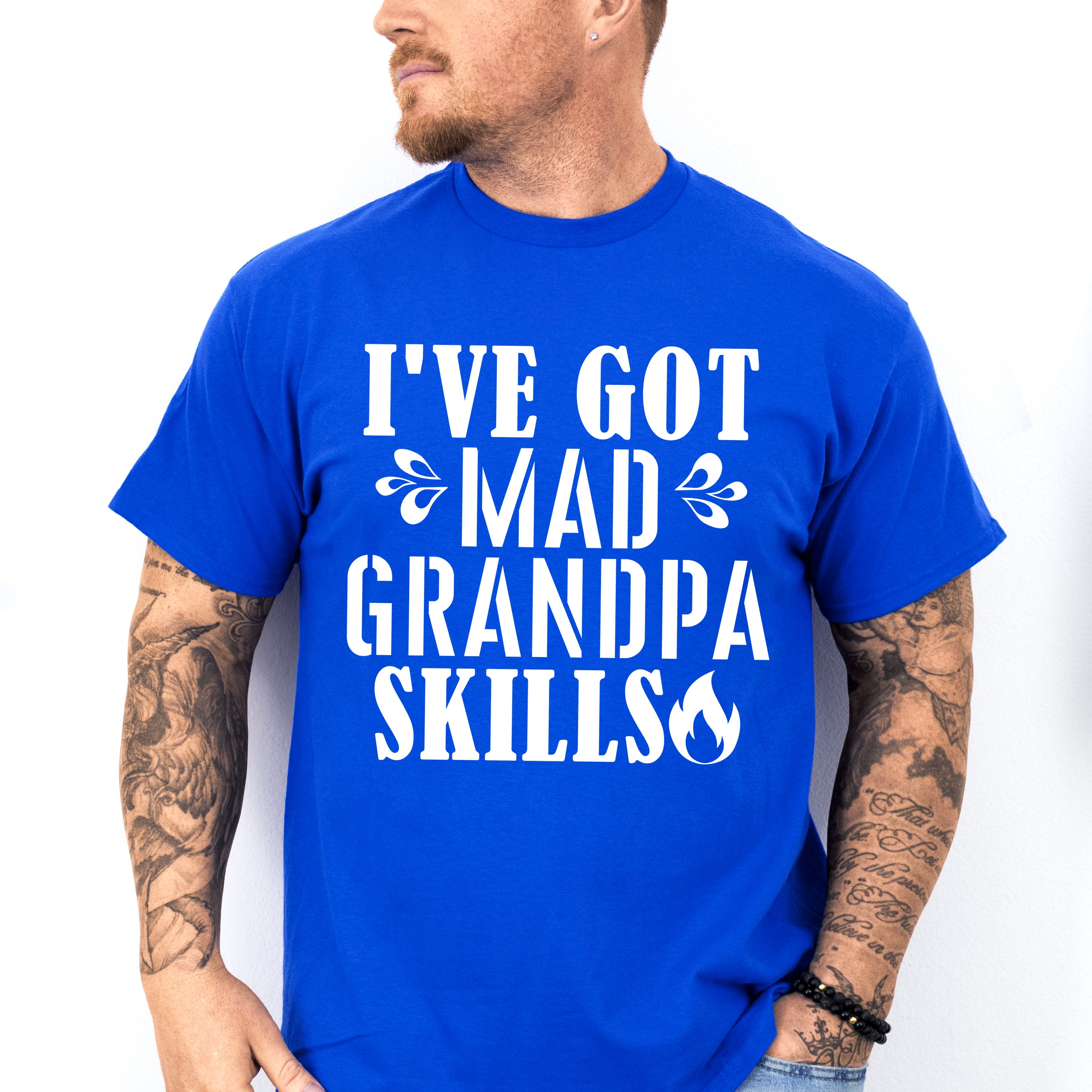 Mad Grandpa Skills - Grandpa Unisex Crewneck T-Shirt Sweatshirt Hoodie