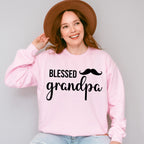 Blessed Grandpa Mustache Design - Grandpa Unisex Crewneck T-Shirt Sweatshirt Hoodie