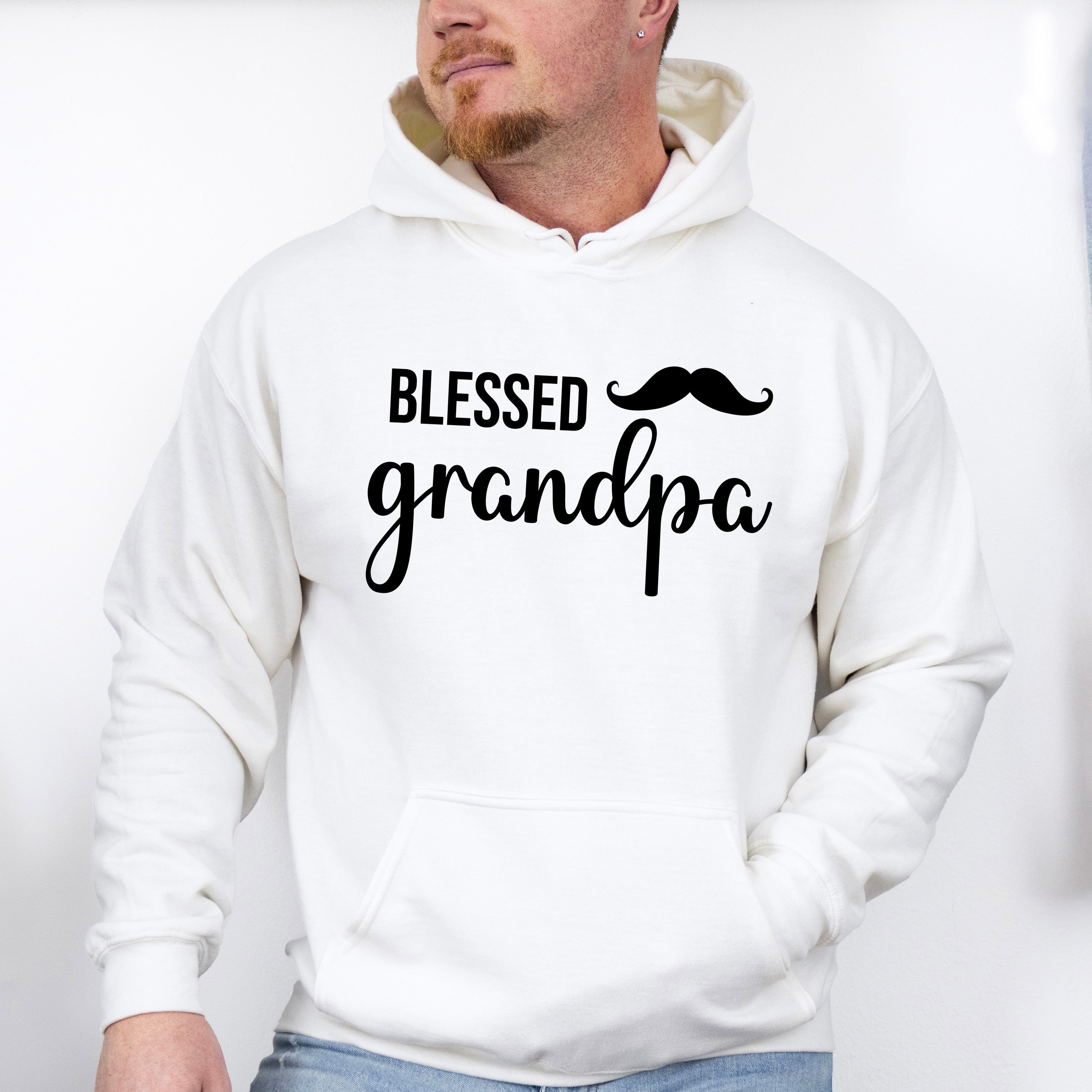 Blessed Grandpa Mustache Design - Grandpa Unisex Crewneck T-Shirt Sweatshirt Hoodie