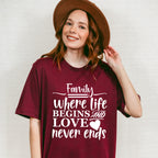 Where Life Begins And Love Never Ends - Family Reunion Unisex Crewneck T-Shirt Sweatshirt Hoodie